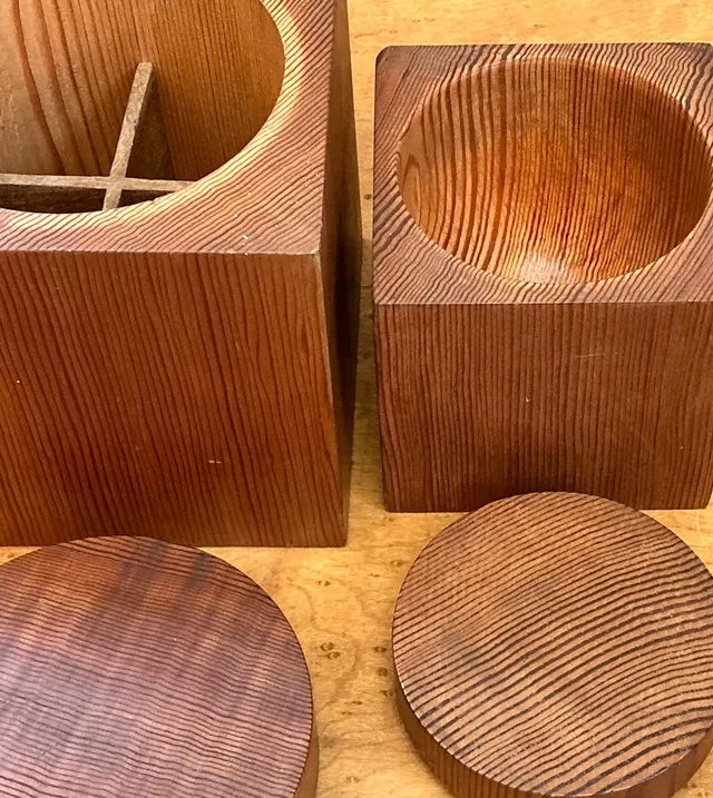 Vintage Square Wood Storage Boxes - Set of 2 — additional photo 5