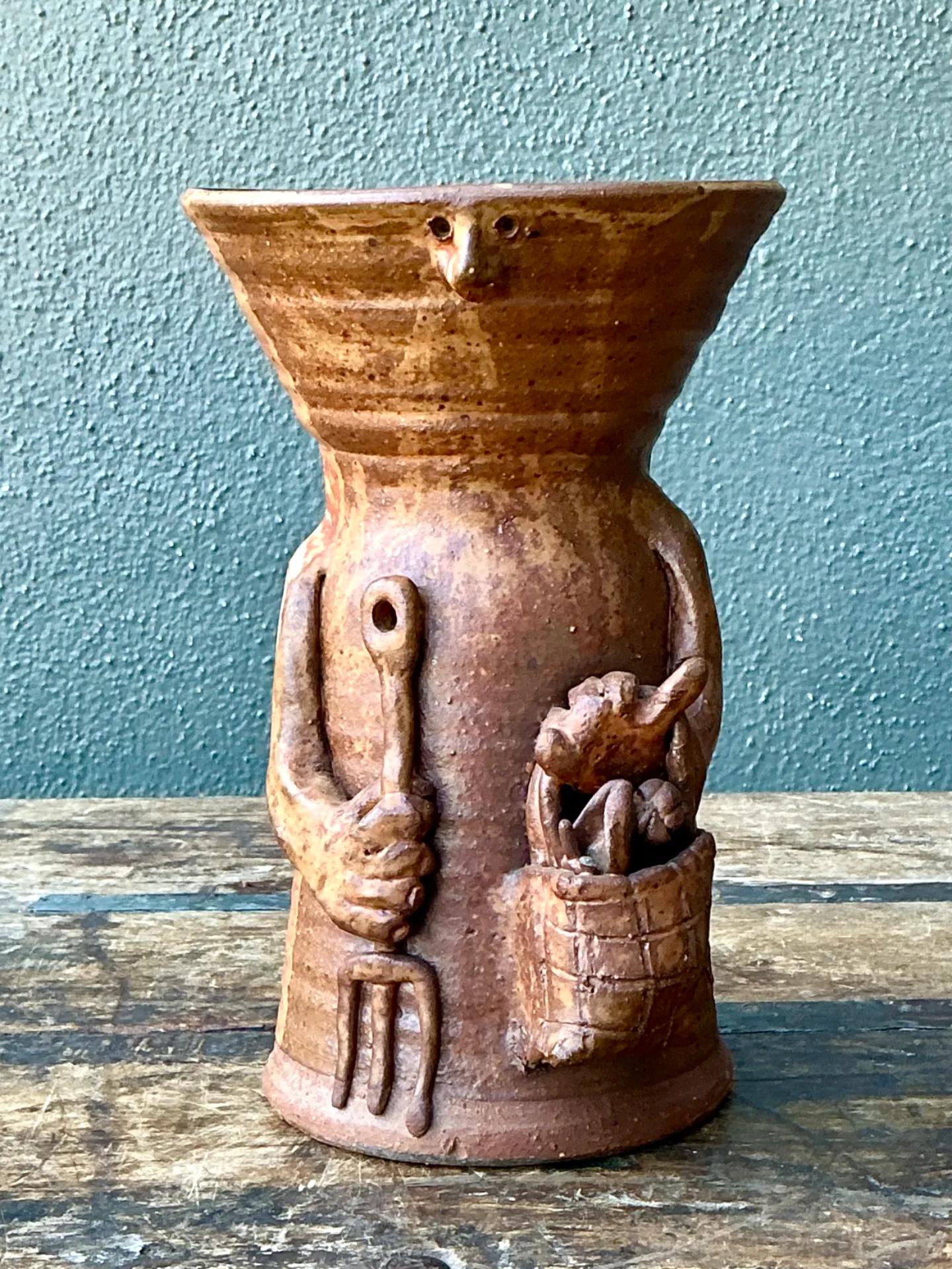 Vintage Handcrafted Ceramic Farmer Vase — additional photo 8