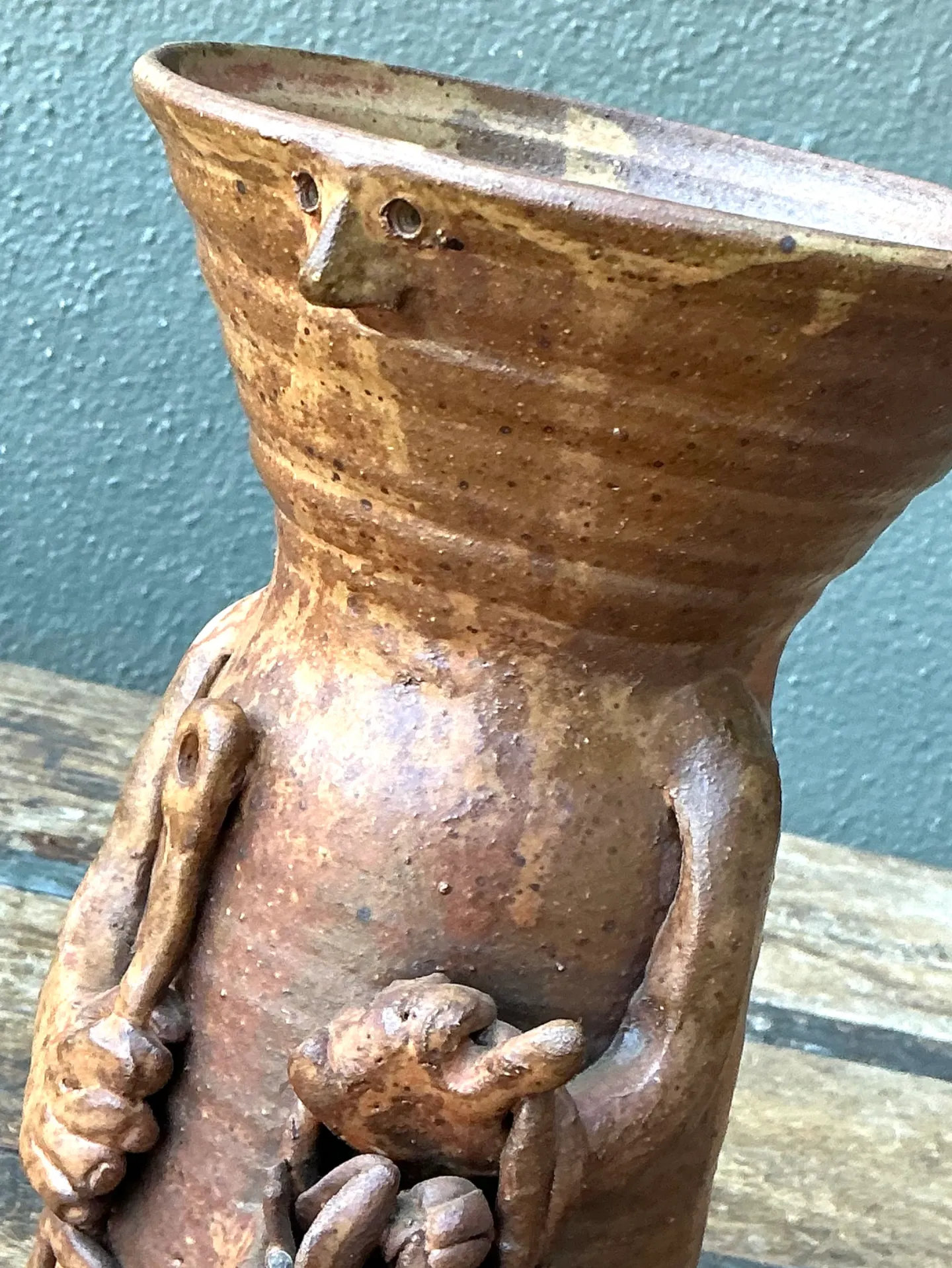 Vintage Handcrafted Ceramic Farmer Vase — additional photo 3