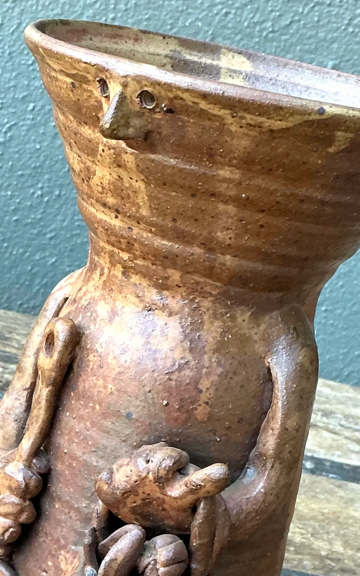 Vintage Handcrafted Ceramic Farmer Vase — additional photo 3