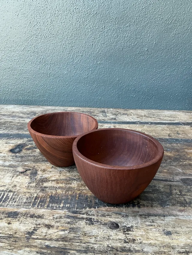 Vintage Mid-Century Teak Wood Serving Bowls — additional photo 5