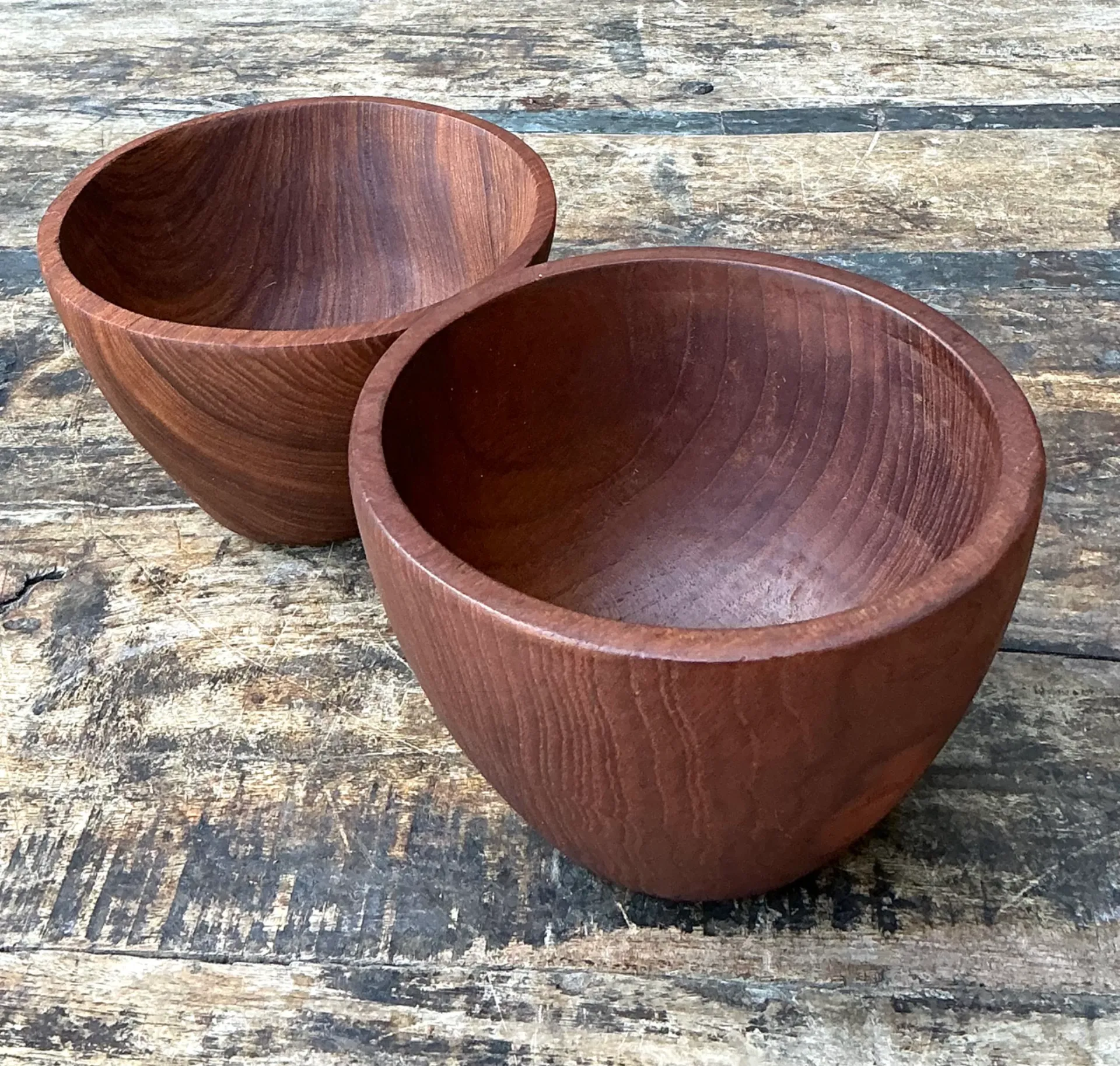 Vintage Mid-Century Teak Wood Serving Bowls — additional photo 3
