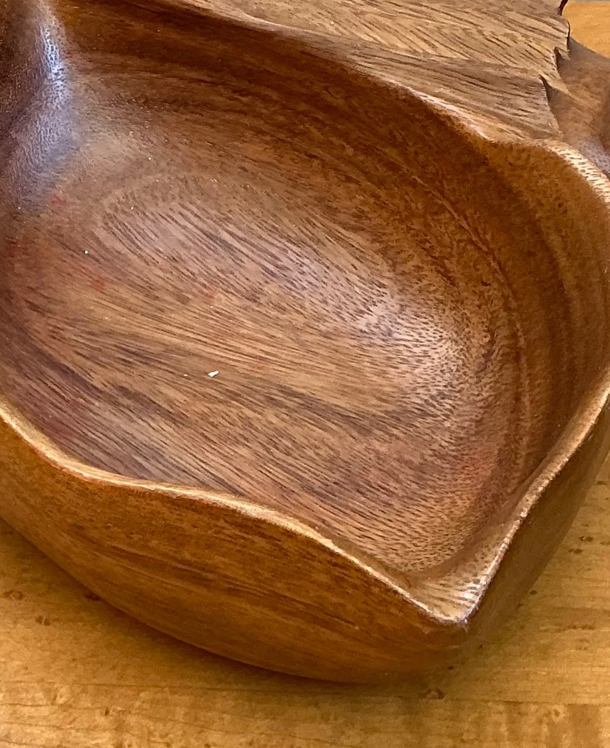 Vintage Carved Wood Shell Bowl — additional photo 4