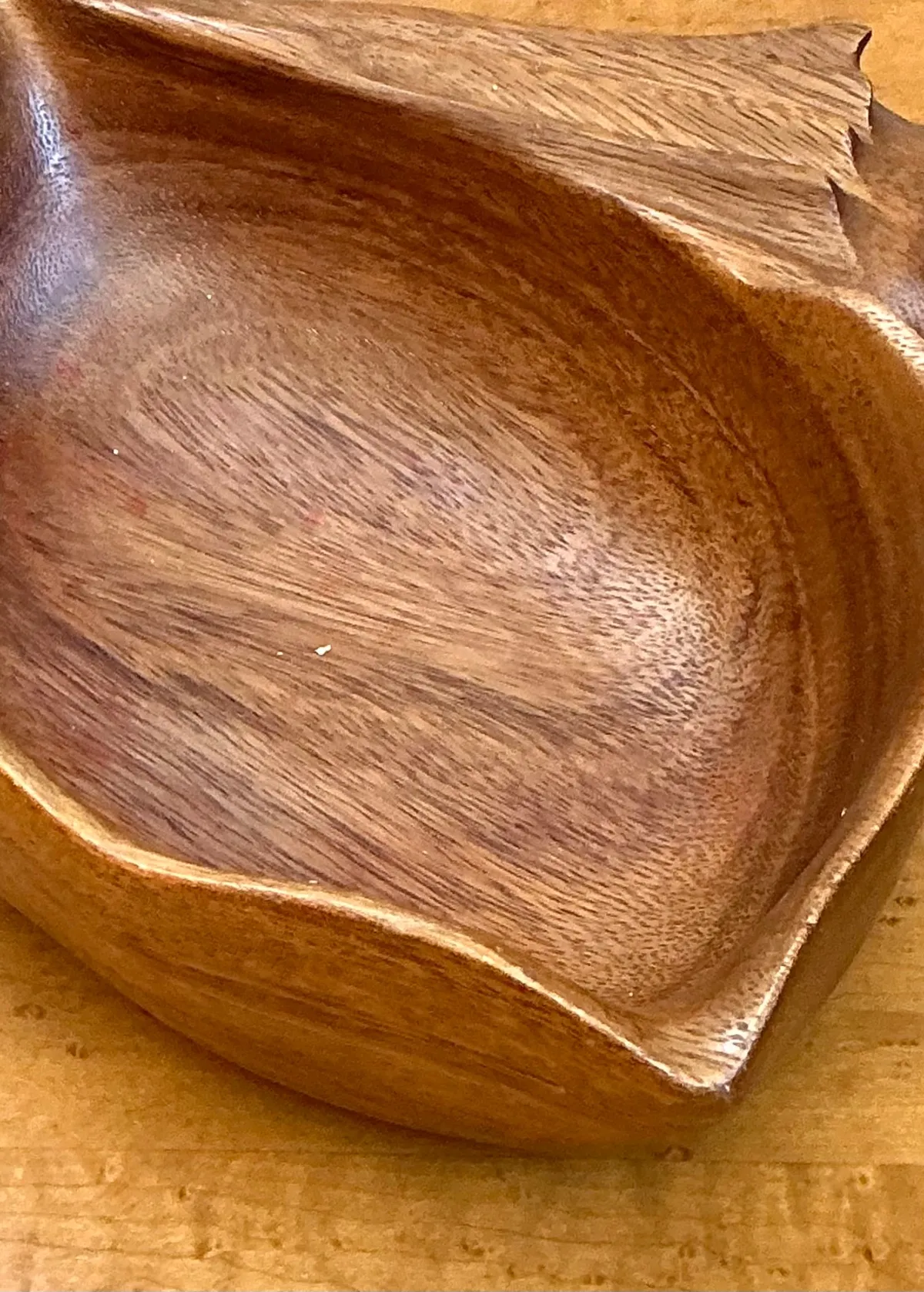 Vintage Carved Wood Shell Bowl — additional photo 8
