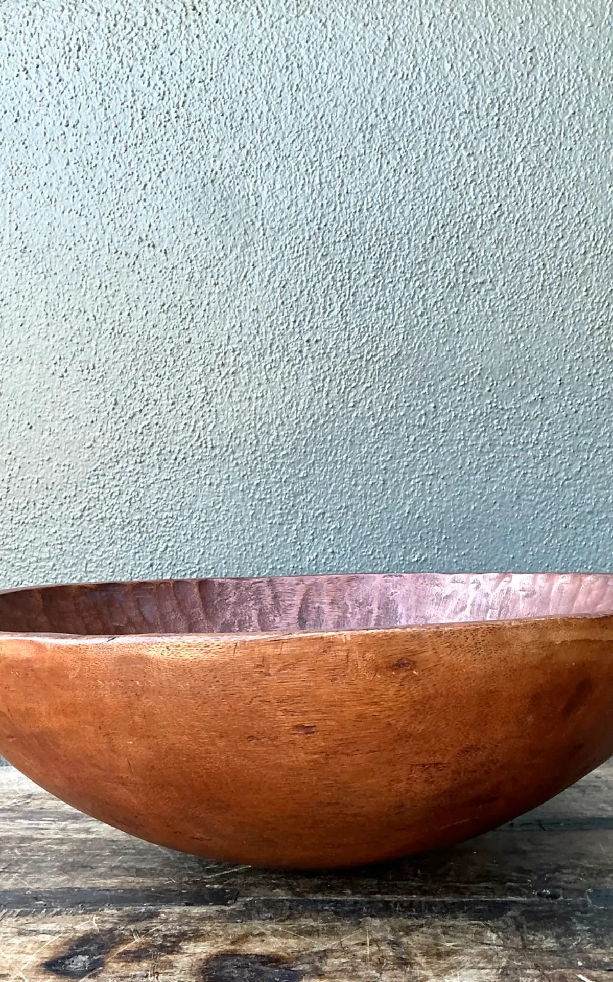 Vintage Hand-Carved Wooden Salad Bowl