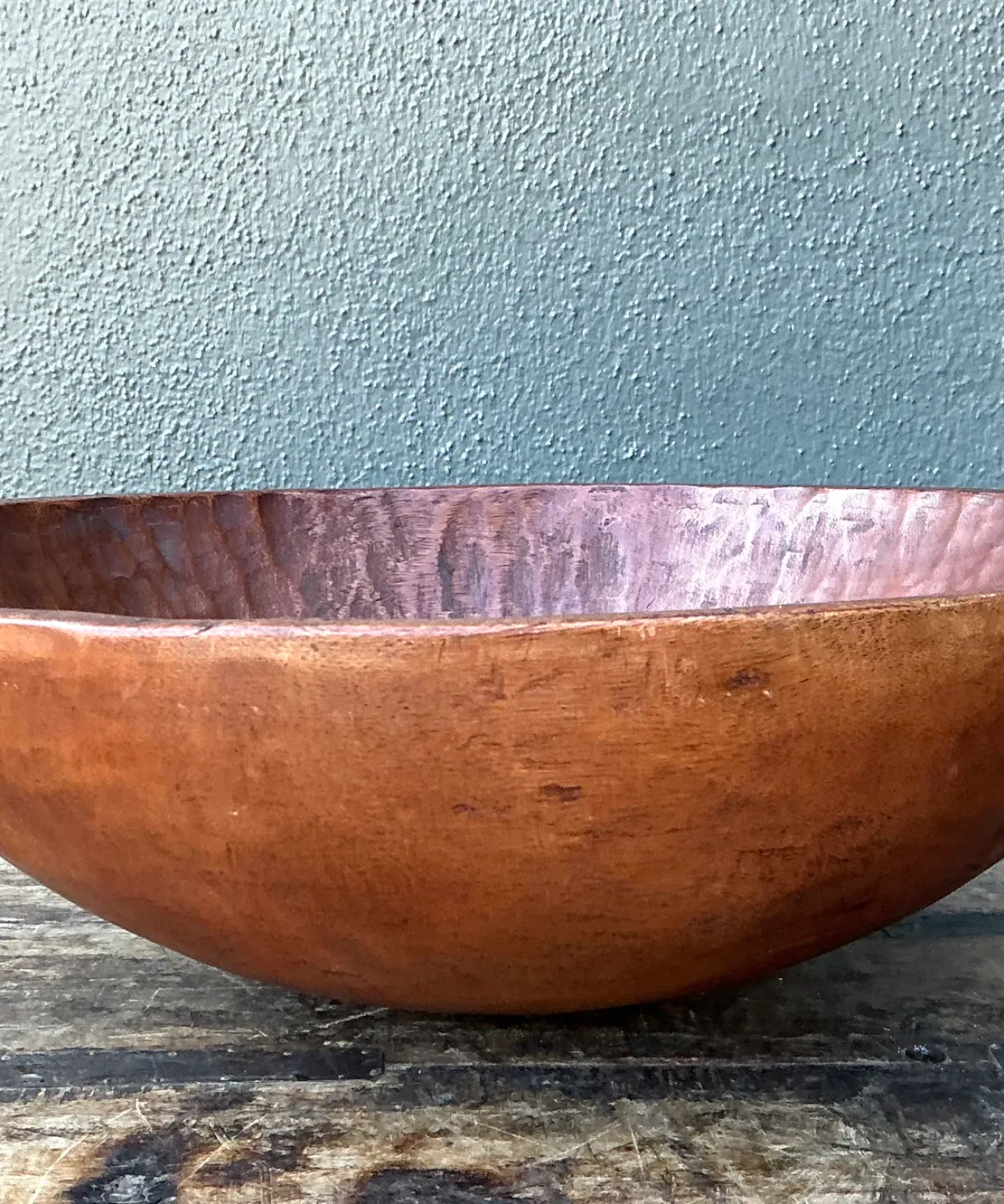 Vintage Hand-Carved Wooden Salad Bowl — additional photo 3