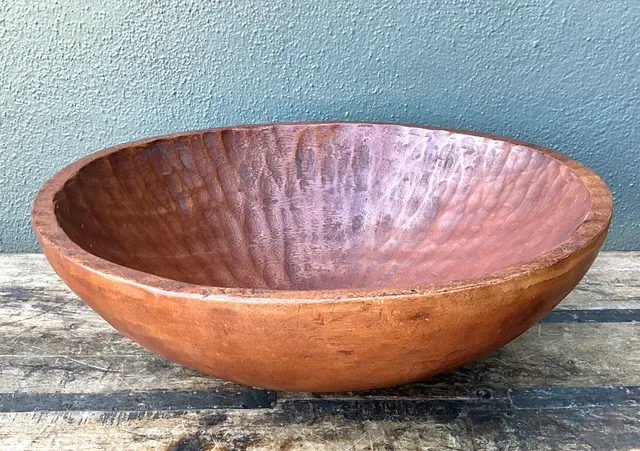 Vintage Hand-Carved Wooden Salad Bowl — additional photo 6