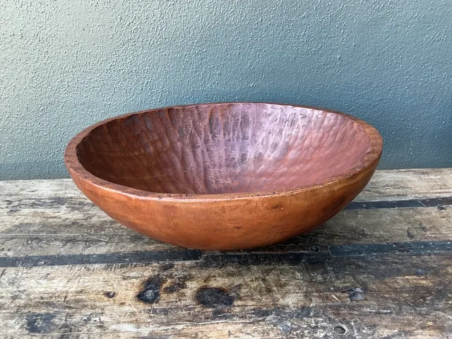 Vintage Hand-Carved Wooden Salad Bowl — additional photo 4
