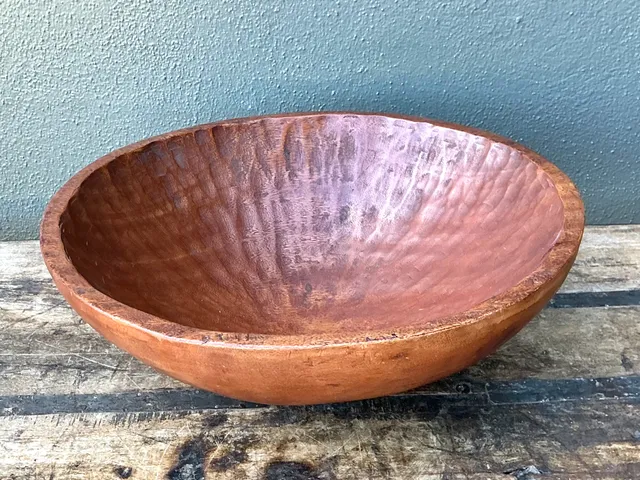 Vintage Hand-Carved Wooden Salad Bowl — additional photo 8