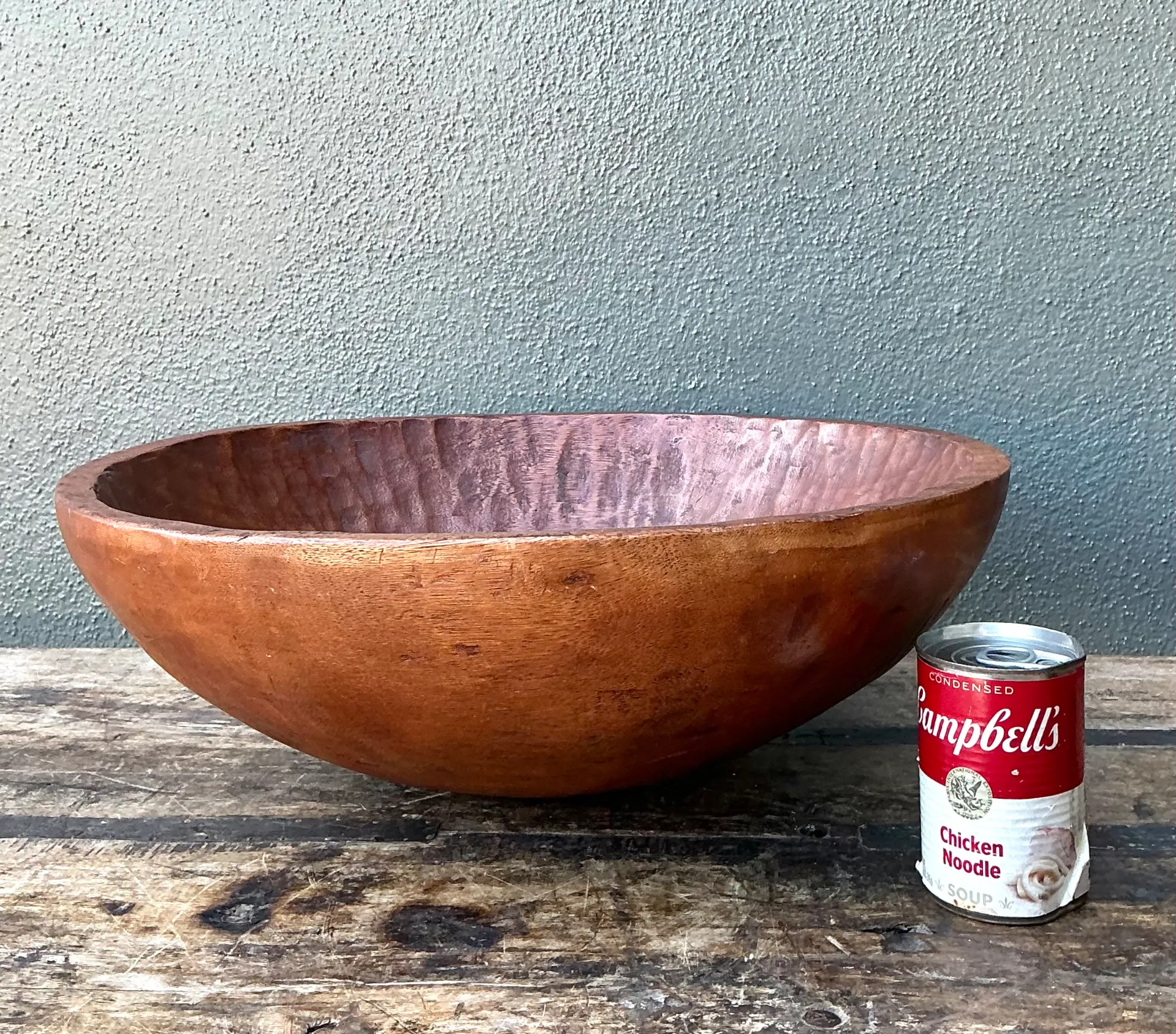 Vintage Hand-Carved Wooden Salad Bowl — additional photo 7