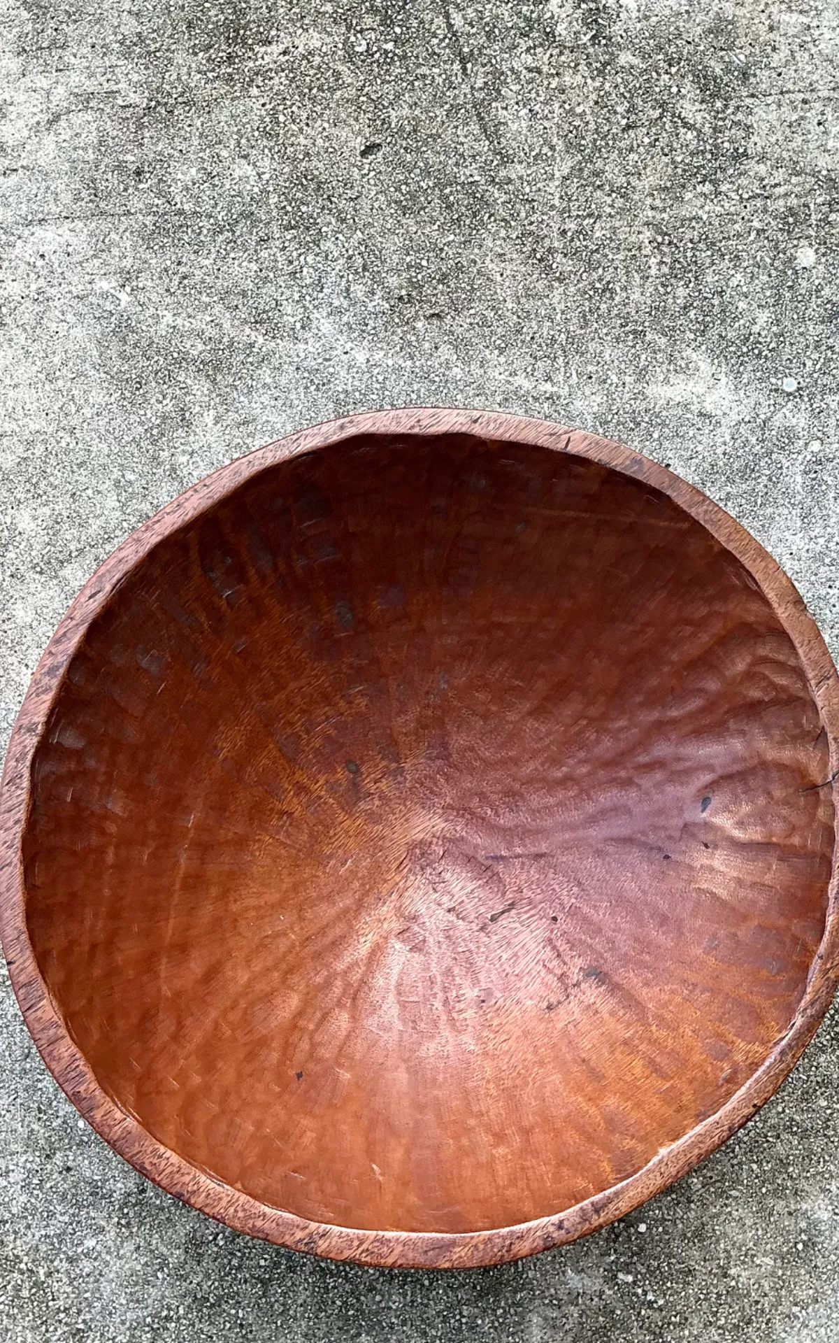 Vintage Hand-Carved Wooden Salad Bowl — additional photo 5