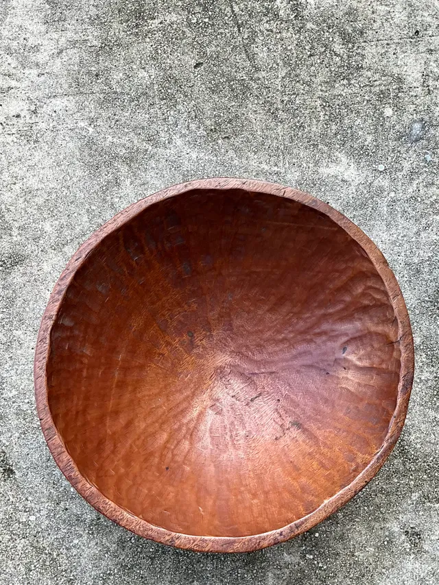 Vintage Hand-Carved Wooden Salad Bowl — additional photo 5