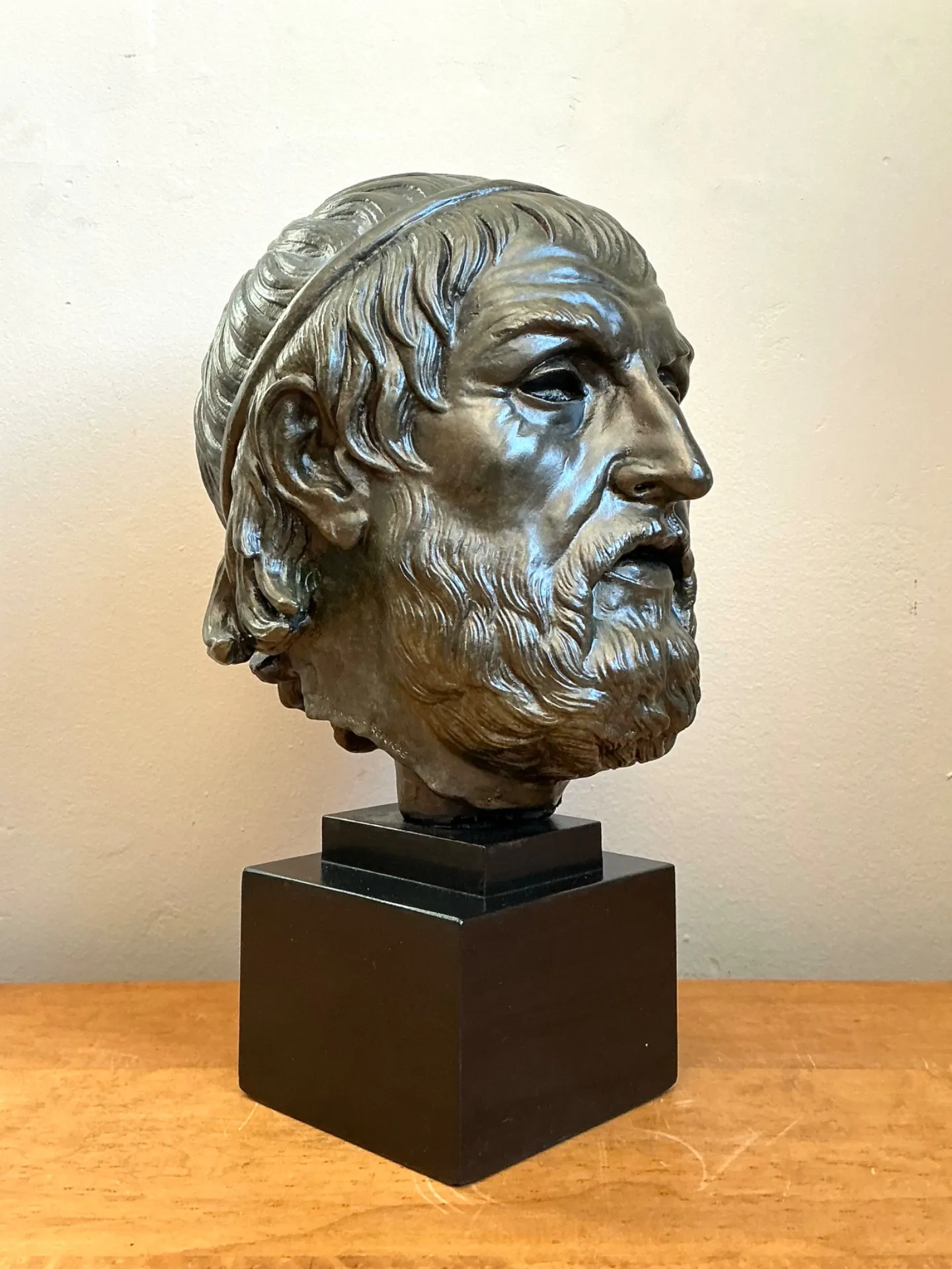 Vintage Bronze Classical Bust Sculpture Of Sophocles — additional photo 8