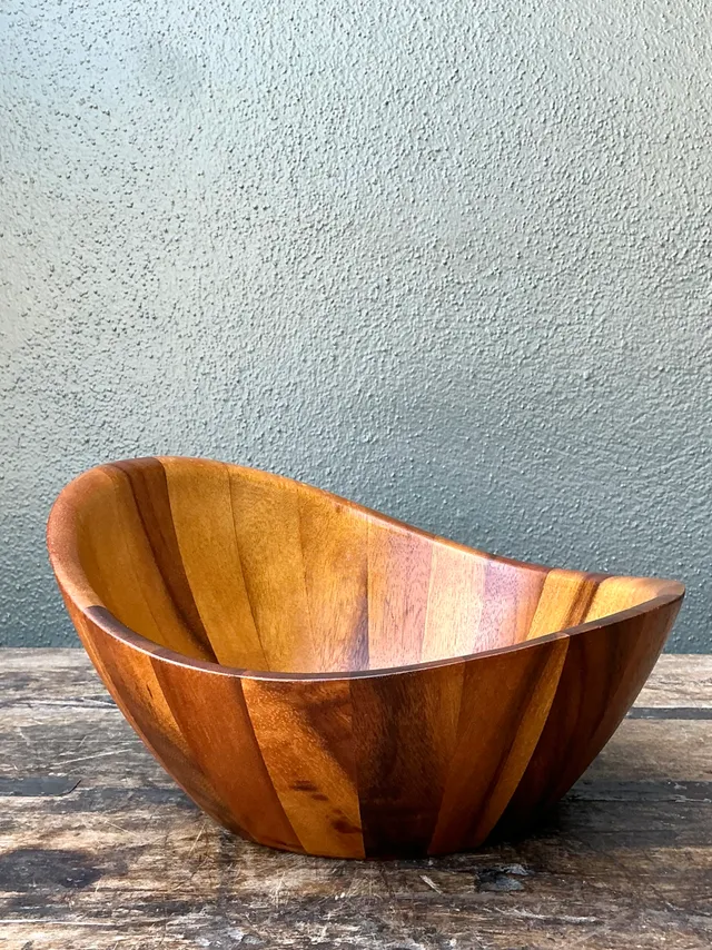 Vintage Mid-Century Teak Wood Salad Bowl — additional photo 8