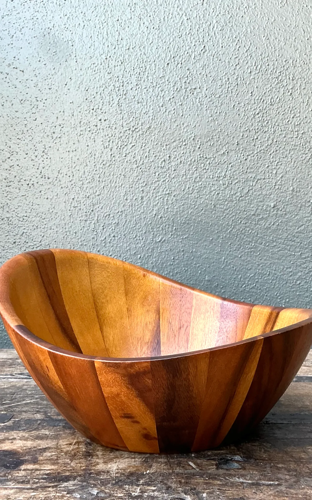 Vintage Mid-Century Teak Wood Salad Bowl — additional photo 7