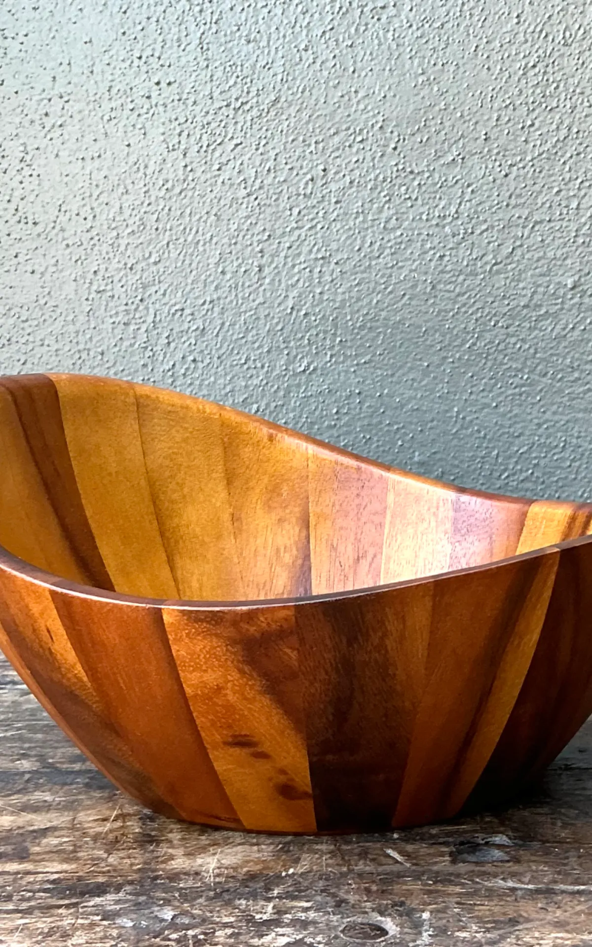 Vintage Mid-Century Teak Wood Salad Bowl — additional photo 5