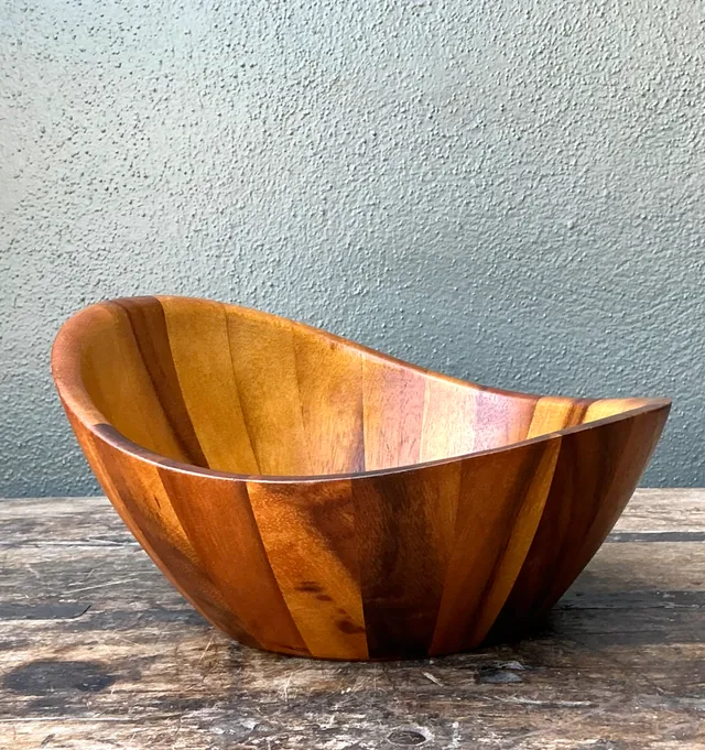 Vintage Mid-Century Teak Wood Salad Bowl — additional photo 5