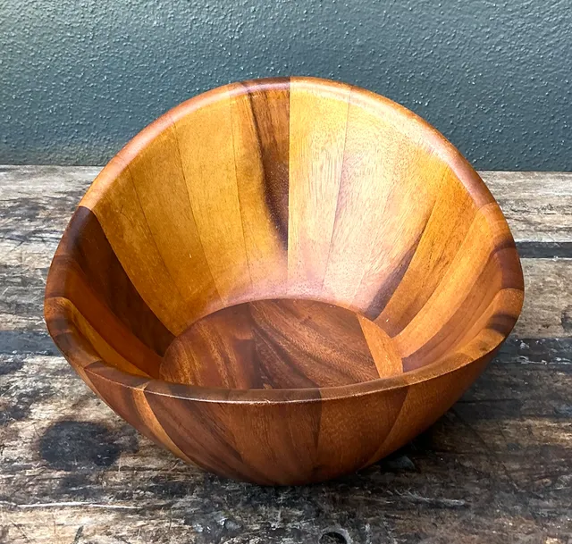 Vintage Mid-Century Teak Wood Salad Bowl — additional photo 2