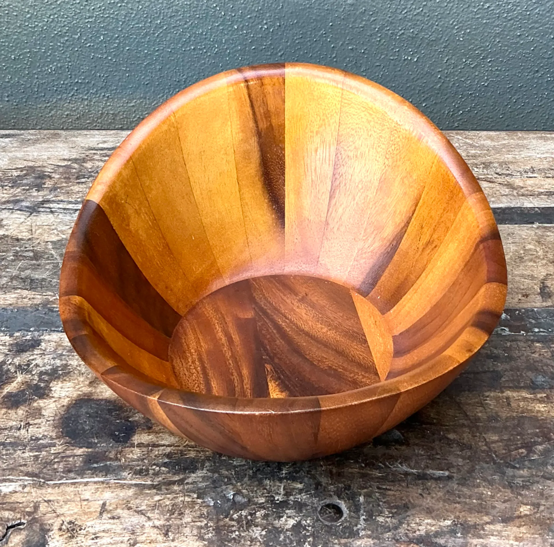 Vintage Mid-Century Teak Wood Salad Bowl — additional photo 6