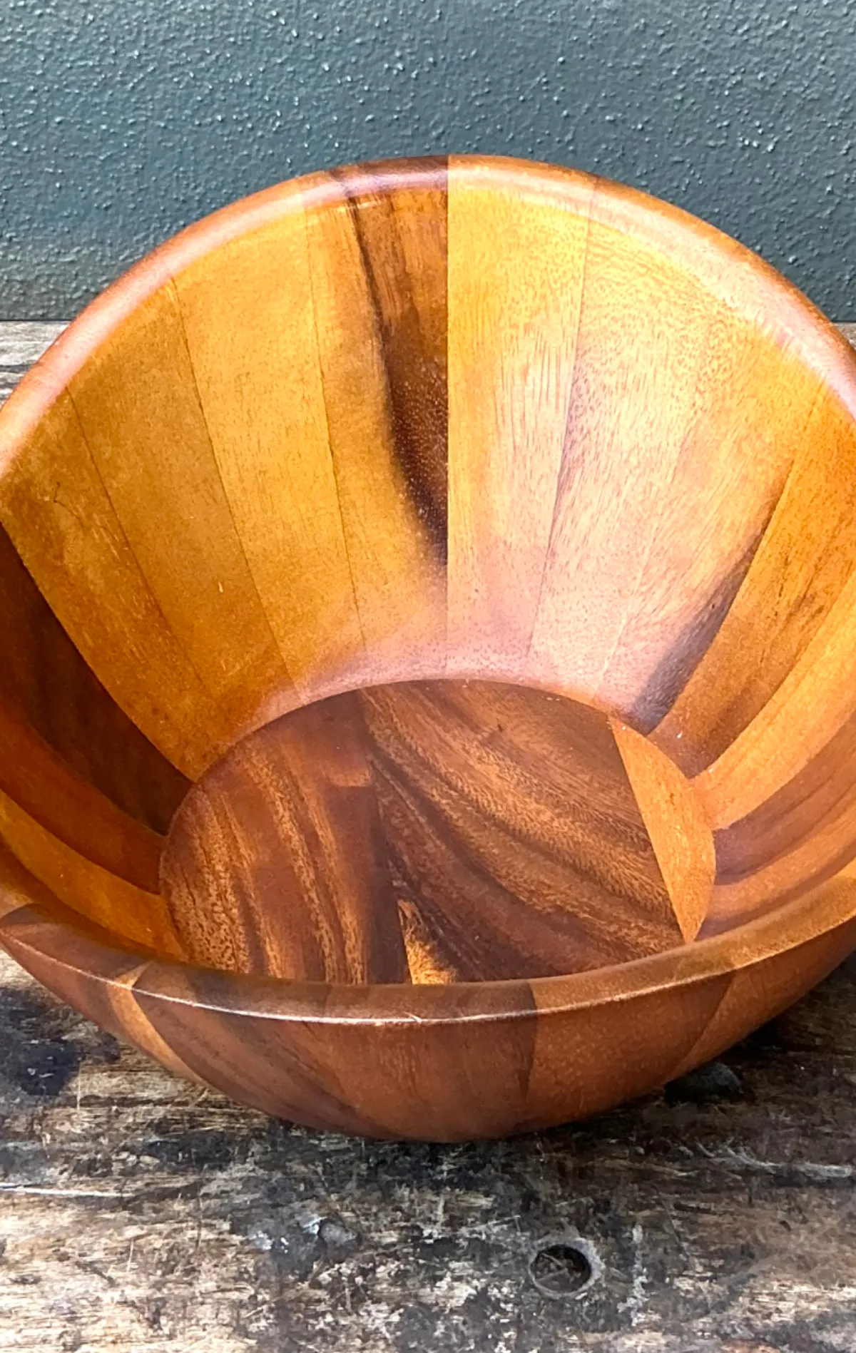 Vintage Mid-Century Teak Wood Salad Bowl — additional photo 6