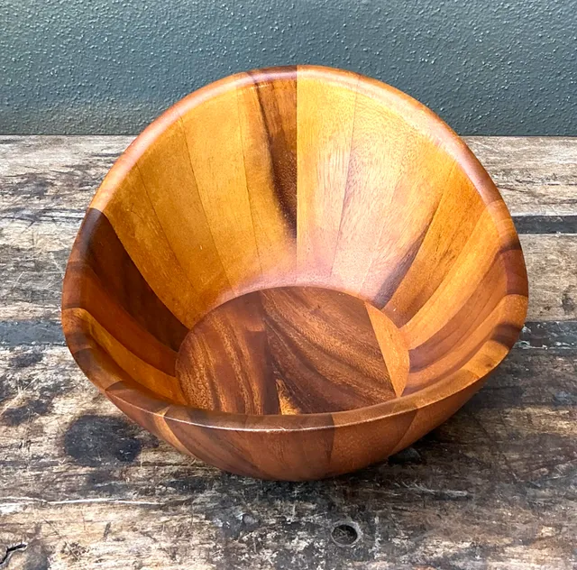 Vintage Mid-Century Teak Wood Salad Bowl — additional photo 6