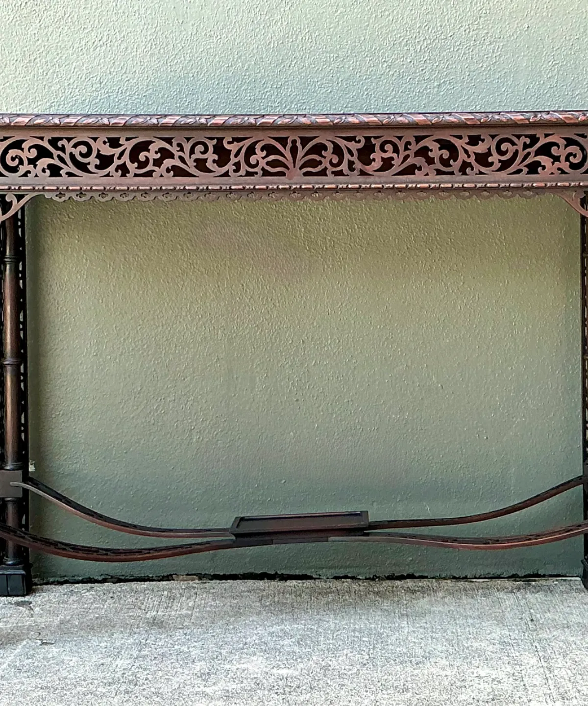 Vintage Carved Fretwork Console Table