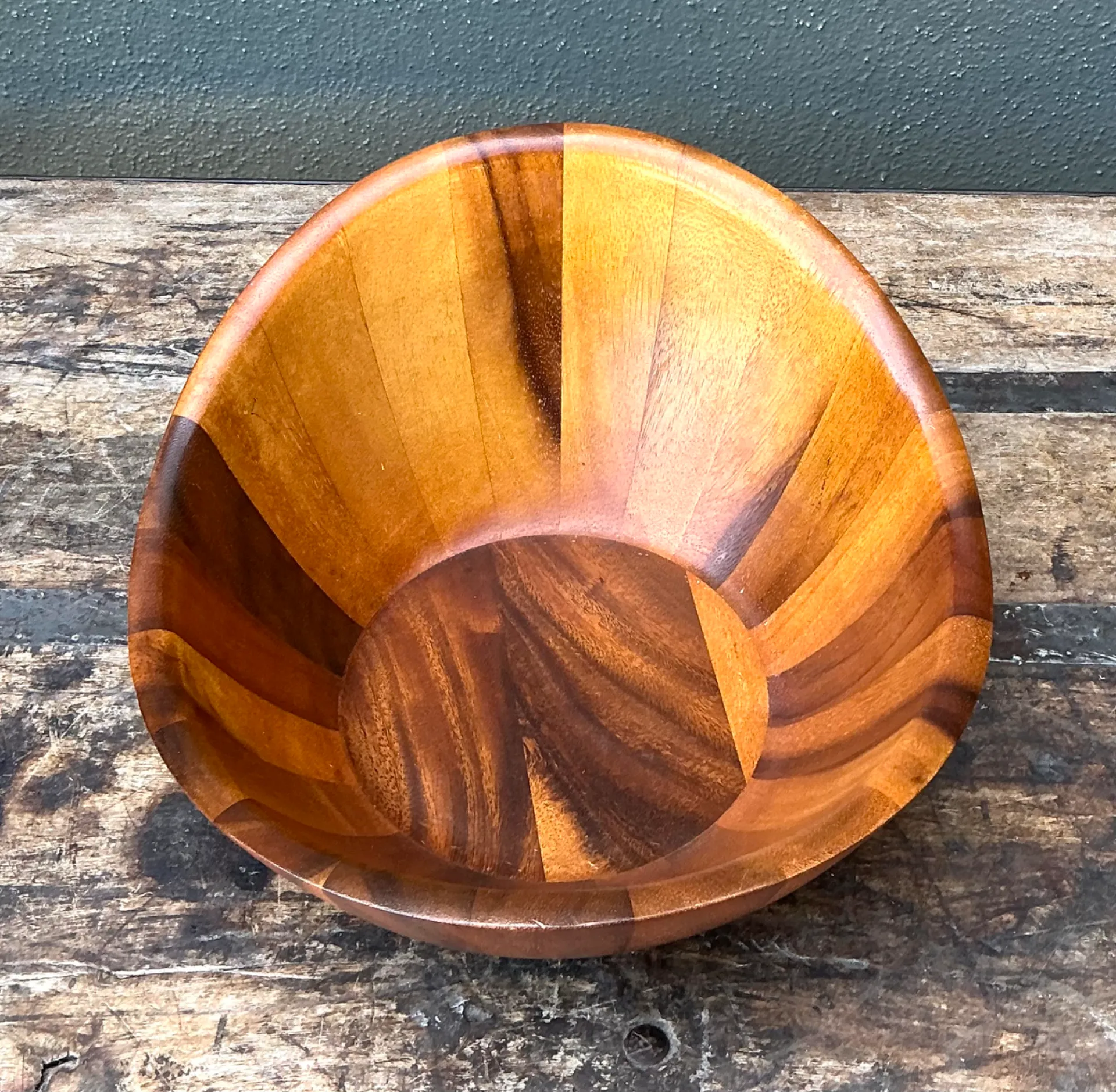 Vintage Mid-Century Teak Wood Salad Bowl — additional photo 4