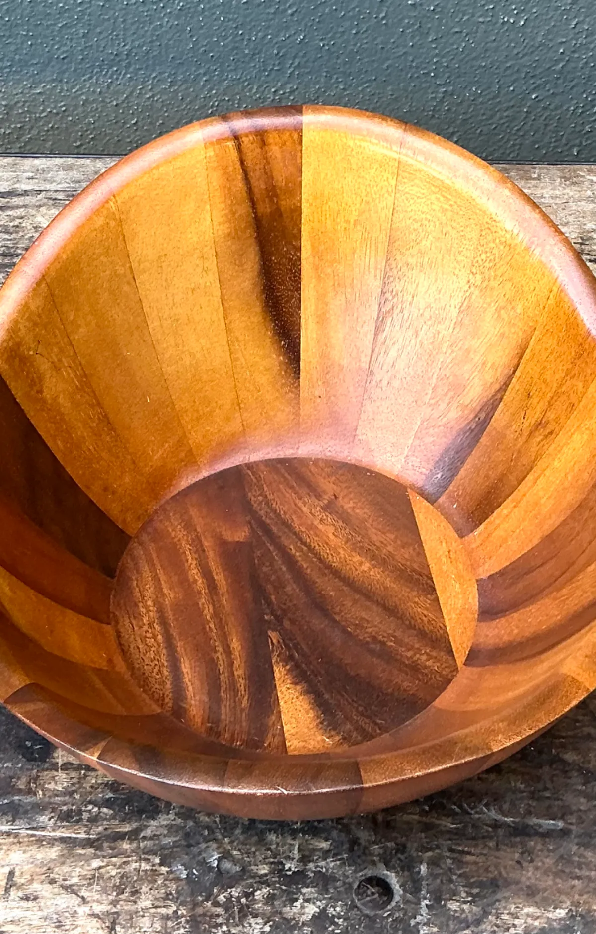 Vintage Mid-Century Teak Wood Salad Bowl — additional photo 4