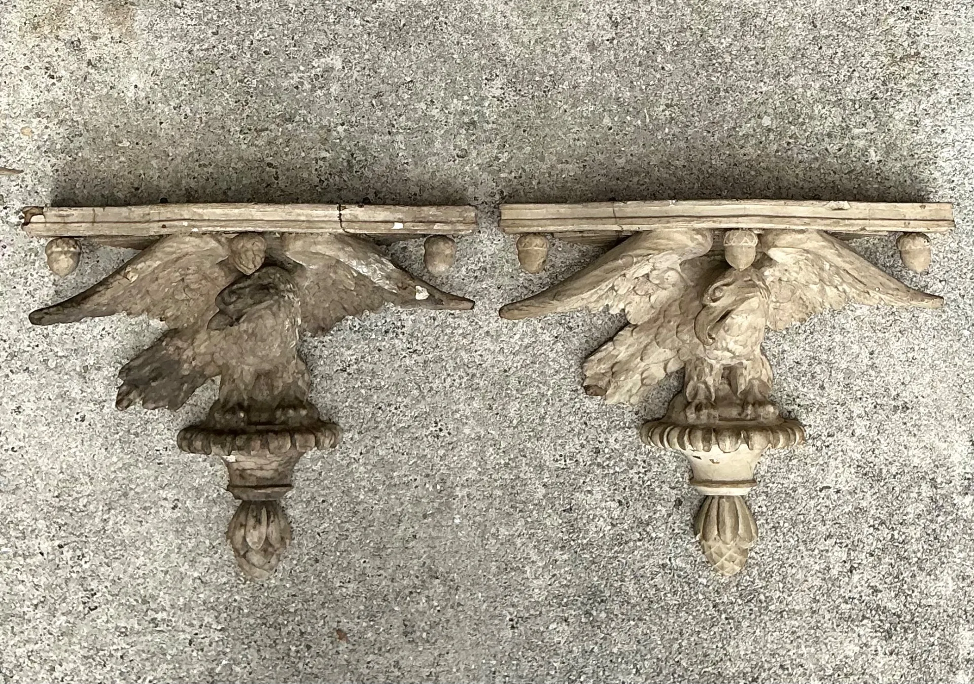 Vintage Hand Carved Eagle Brackets - A Pair — additional photo 1