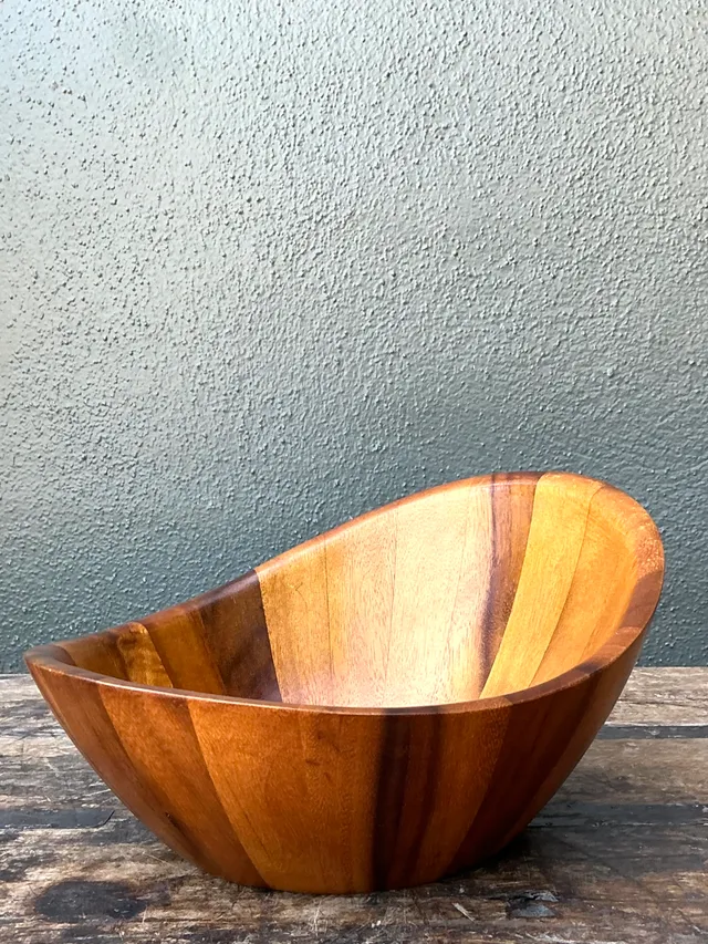 Vintage Mid-Century Teak Wood Salad Bowl — additional photo 3
