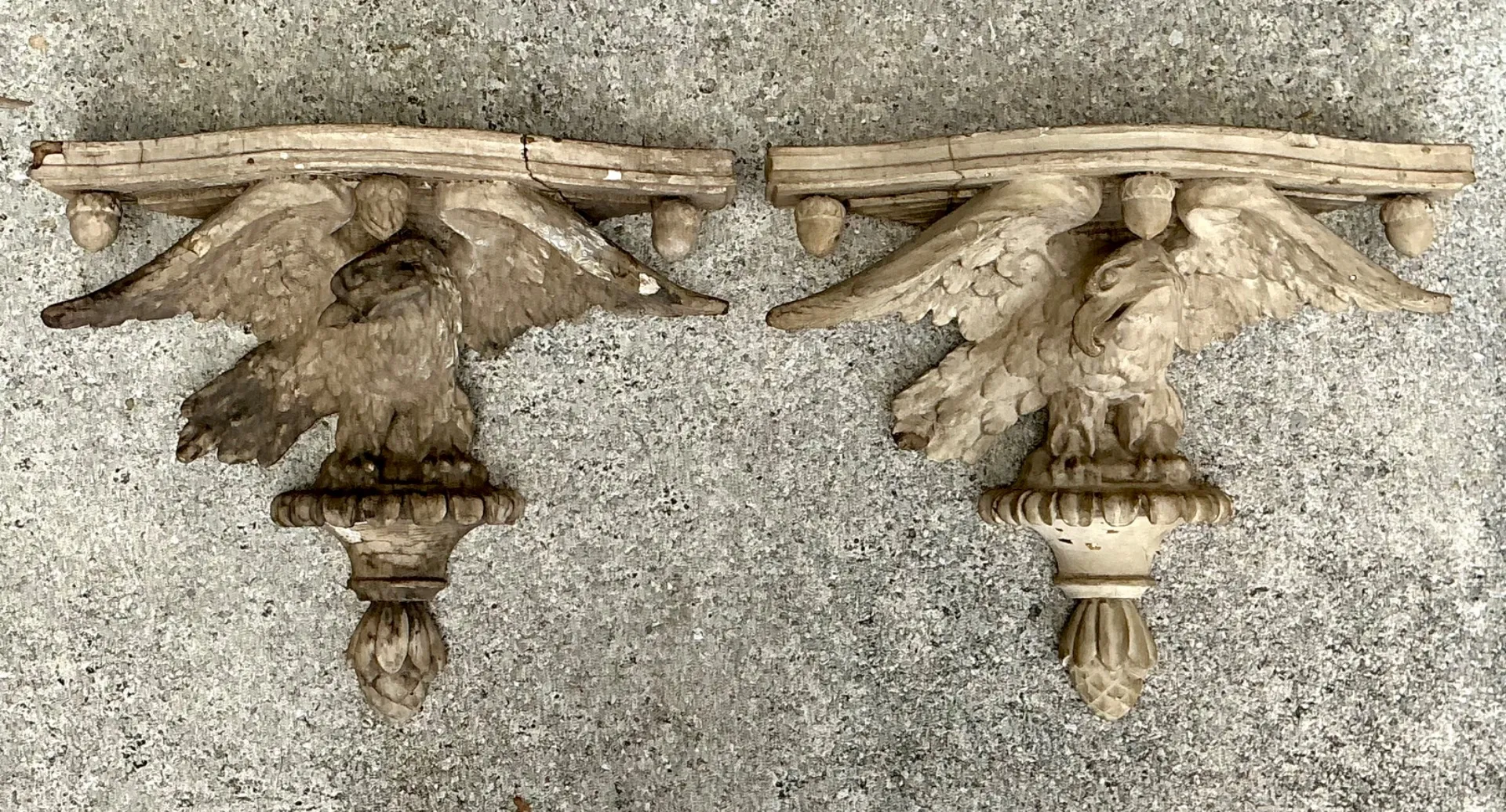 Vintage Hand Carved Eagle Brackets - A Pair — additional photo 3