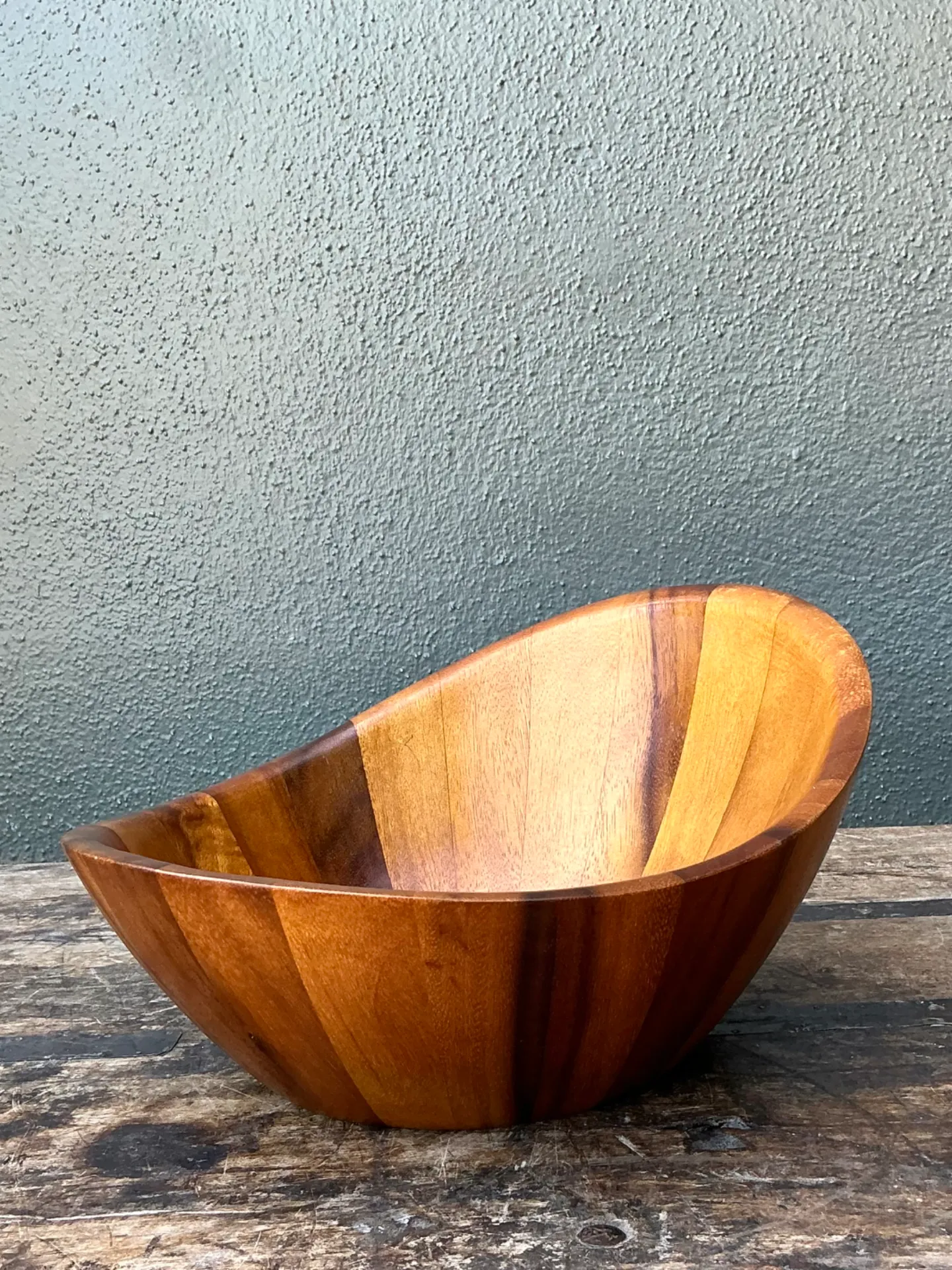 Vintage Mid-Century Teak Wood Salad Bowl — additional photo 1