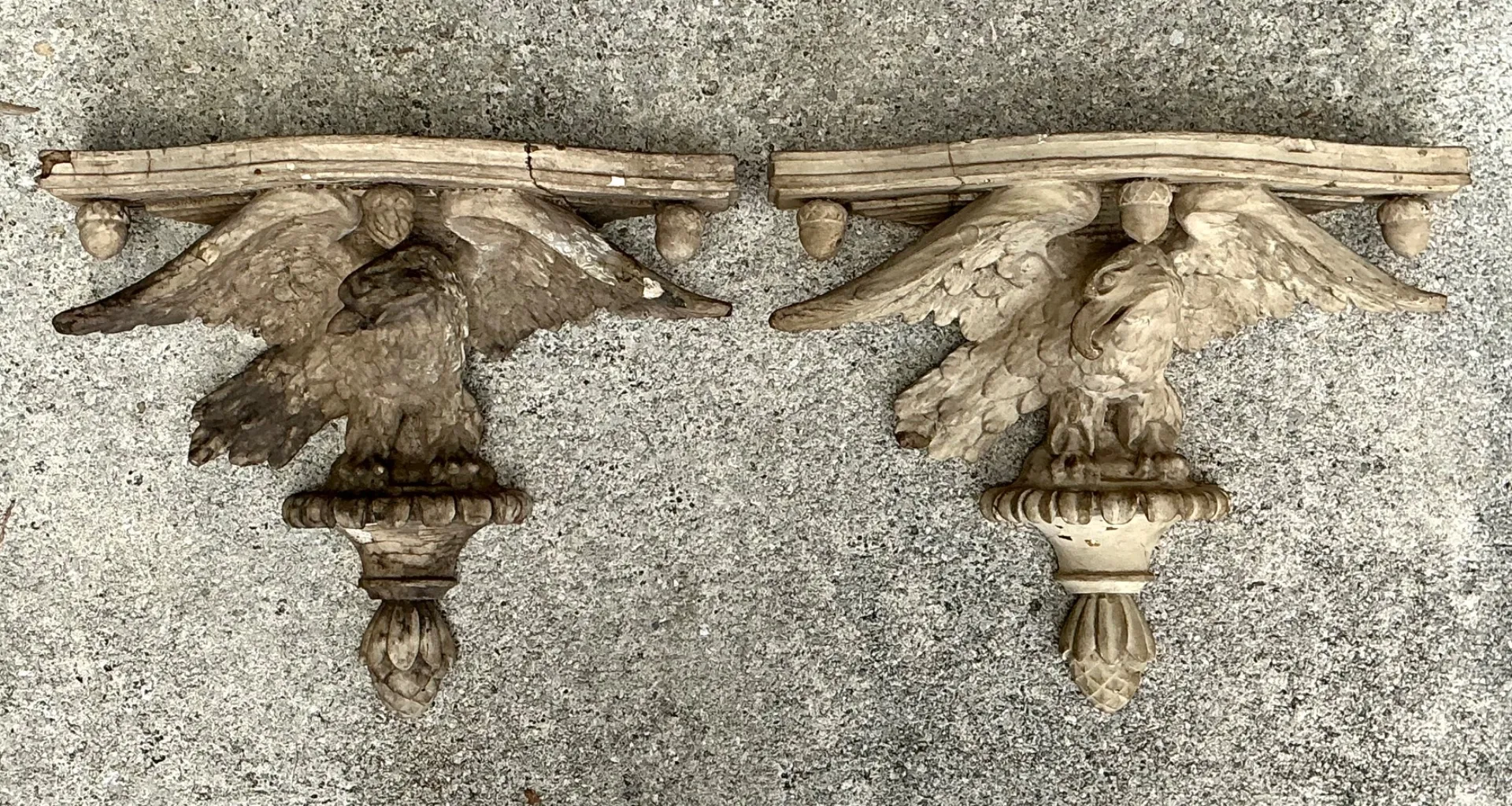 Vintage Hand Carved Eagle Brackets - A Pair — additional photo 5