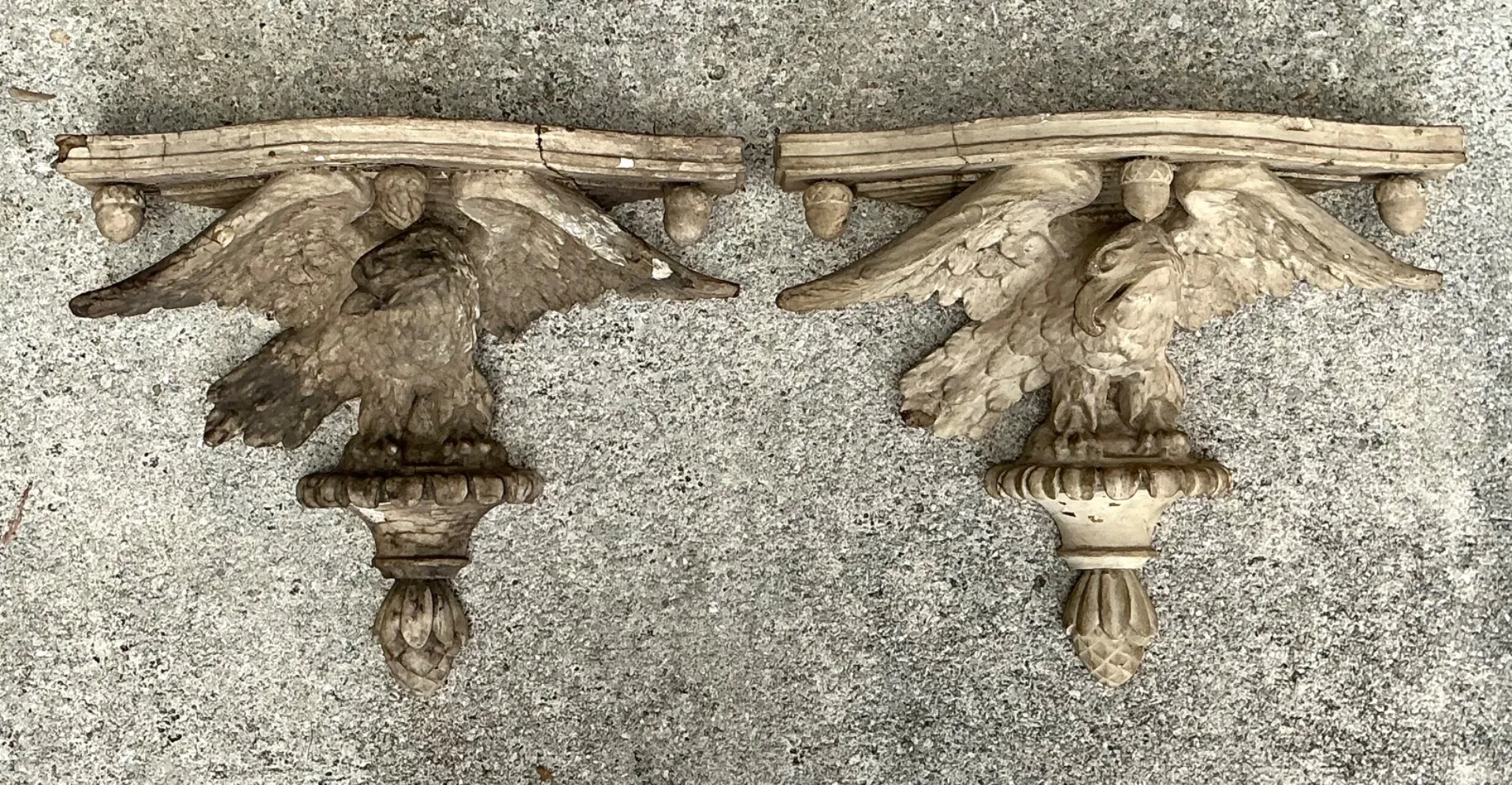Vintage Hand Carved Eagle Brackets - A Pair — additional photo 7