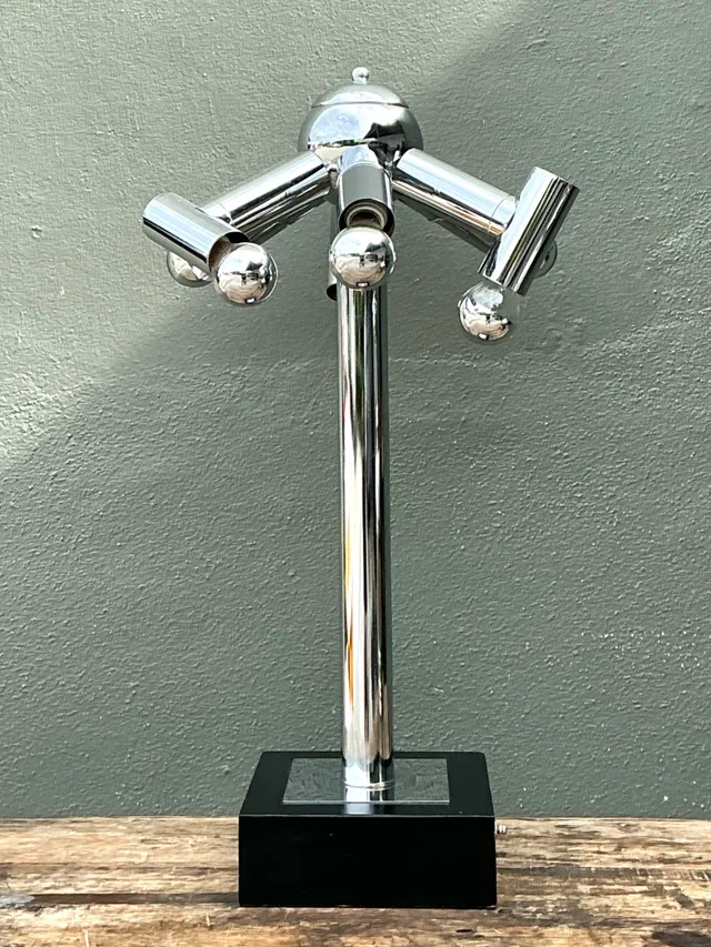 Vintage Modernist Chrome Table Lamp After Robert Sonneman — additional photo 2