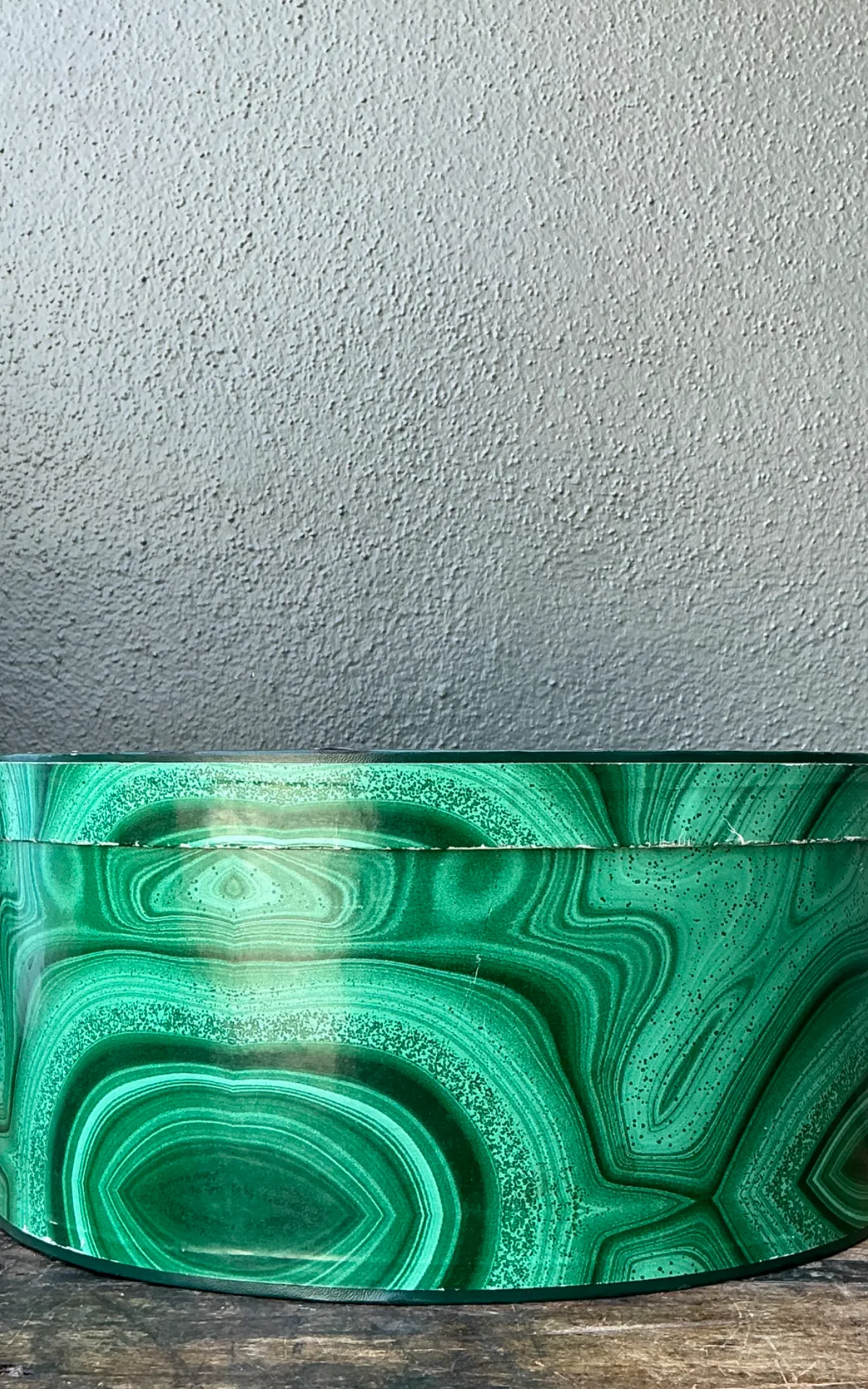 Vintage Green Malachite-Style Decorative Hat Box — additional photo 6