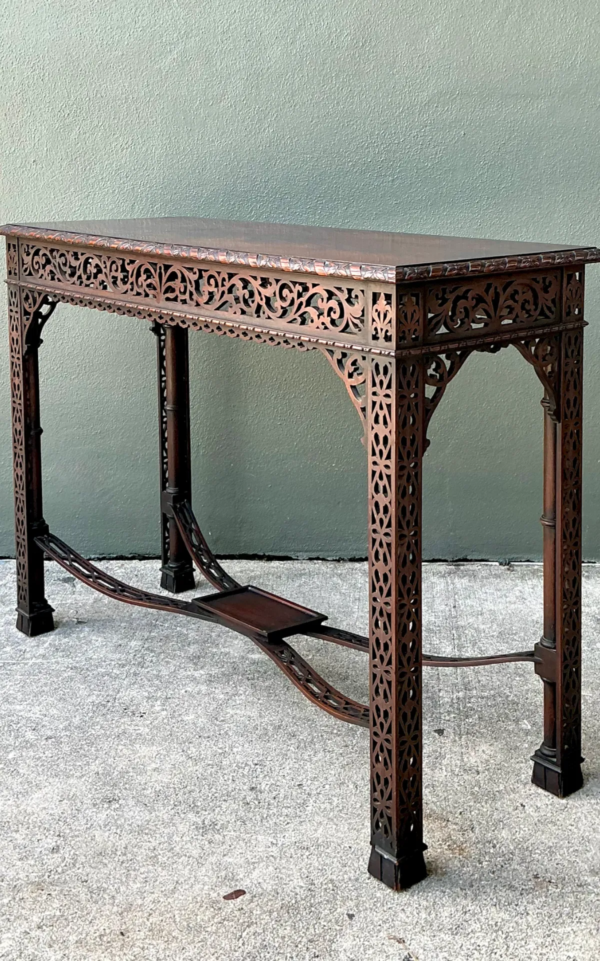 Vintage Carved Fretwork Console Table — additional photo 8