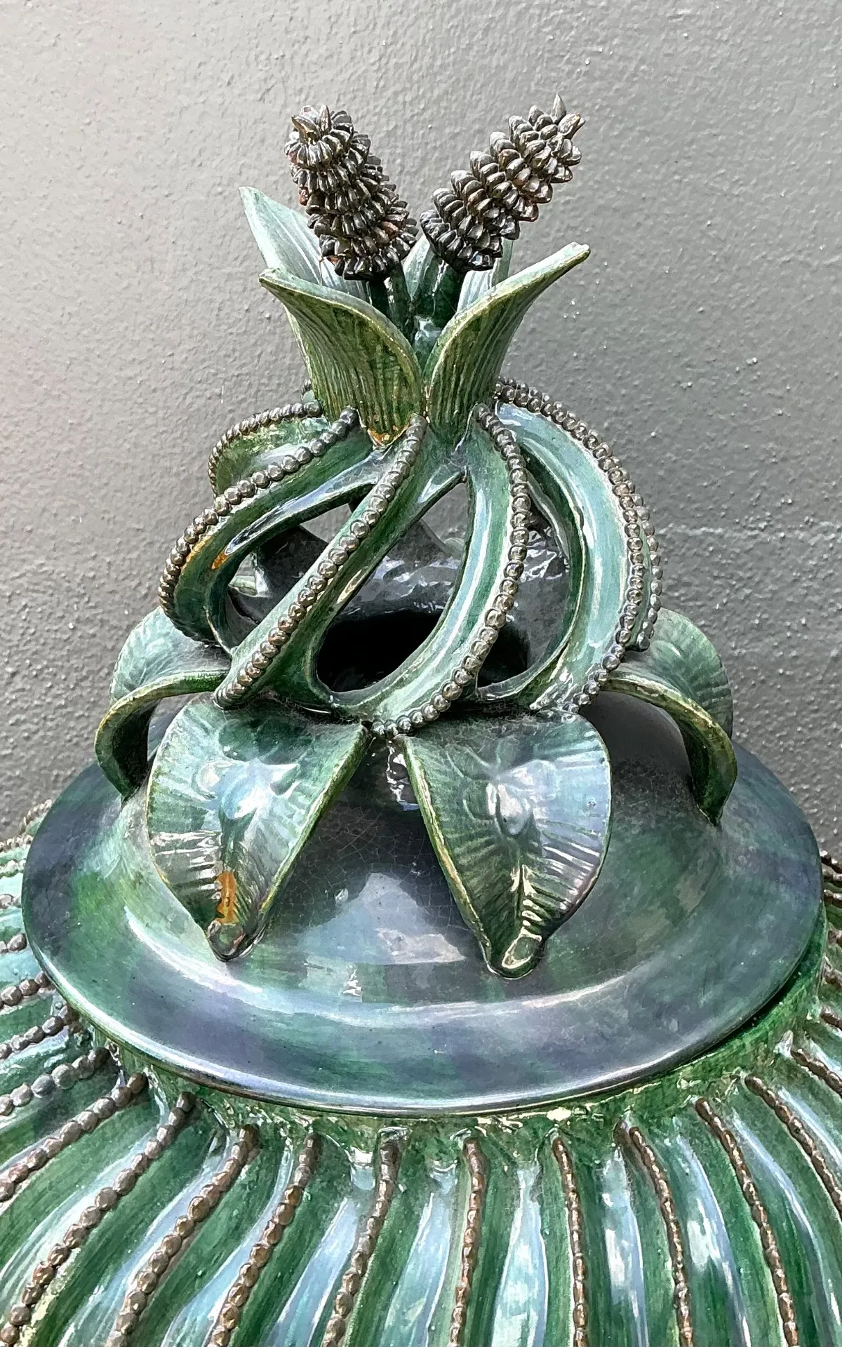 Vintage Hilario Alejo Madrigal Glazed Terracotta Pineapple Jar — additional photo 2
