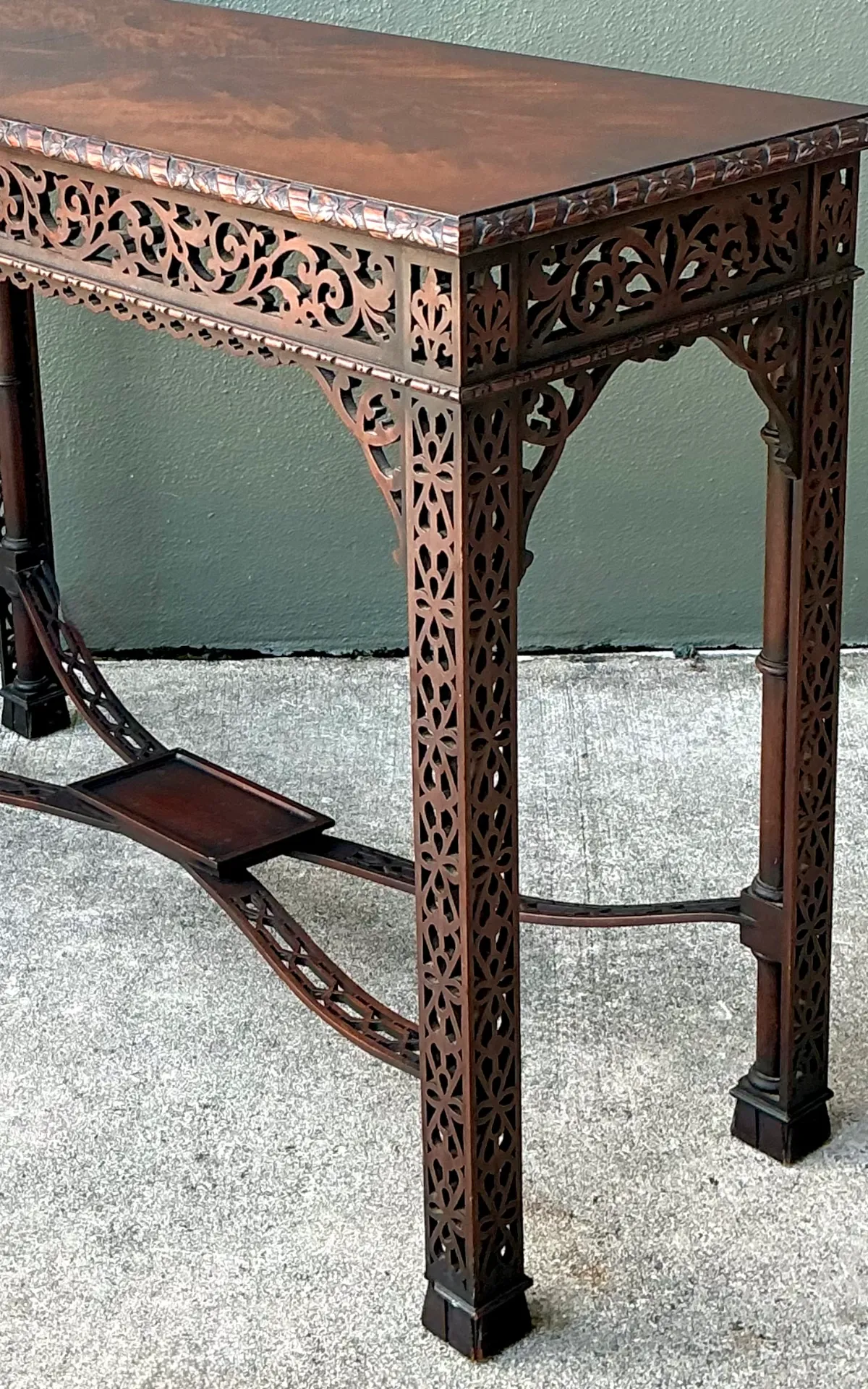 Vintage Carved Fretwork Console Table — additional photo 2