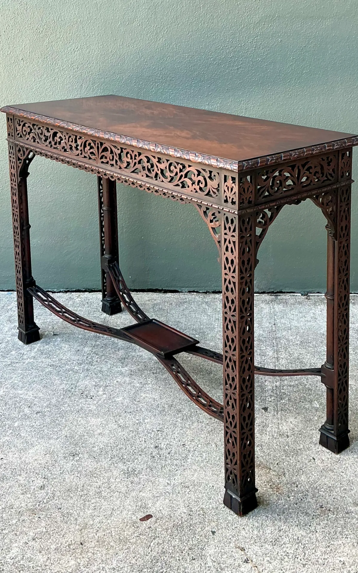 Vintage Carved Fretwork Console Table — additional photo 4