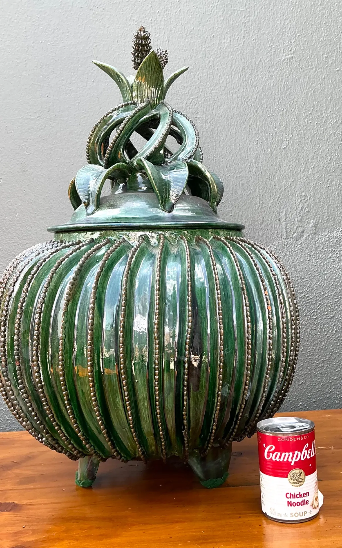 Vintage Hilario Alejo Madrigal Glazed Terracotta Pineapple Jar — additional photo 4