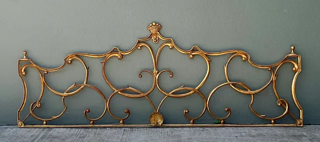 Vintage Italian Palladio Gilt King Scroll Headboard — additional photo 8