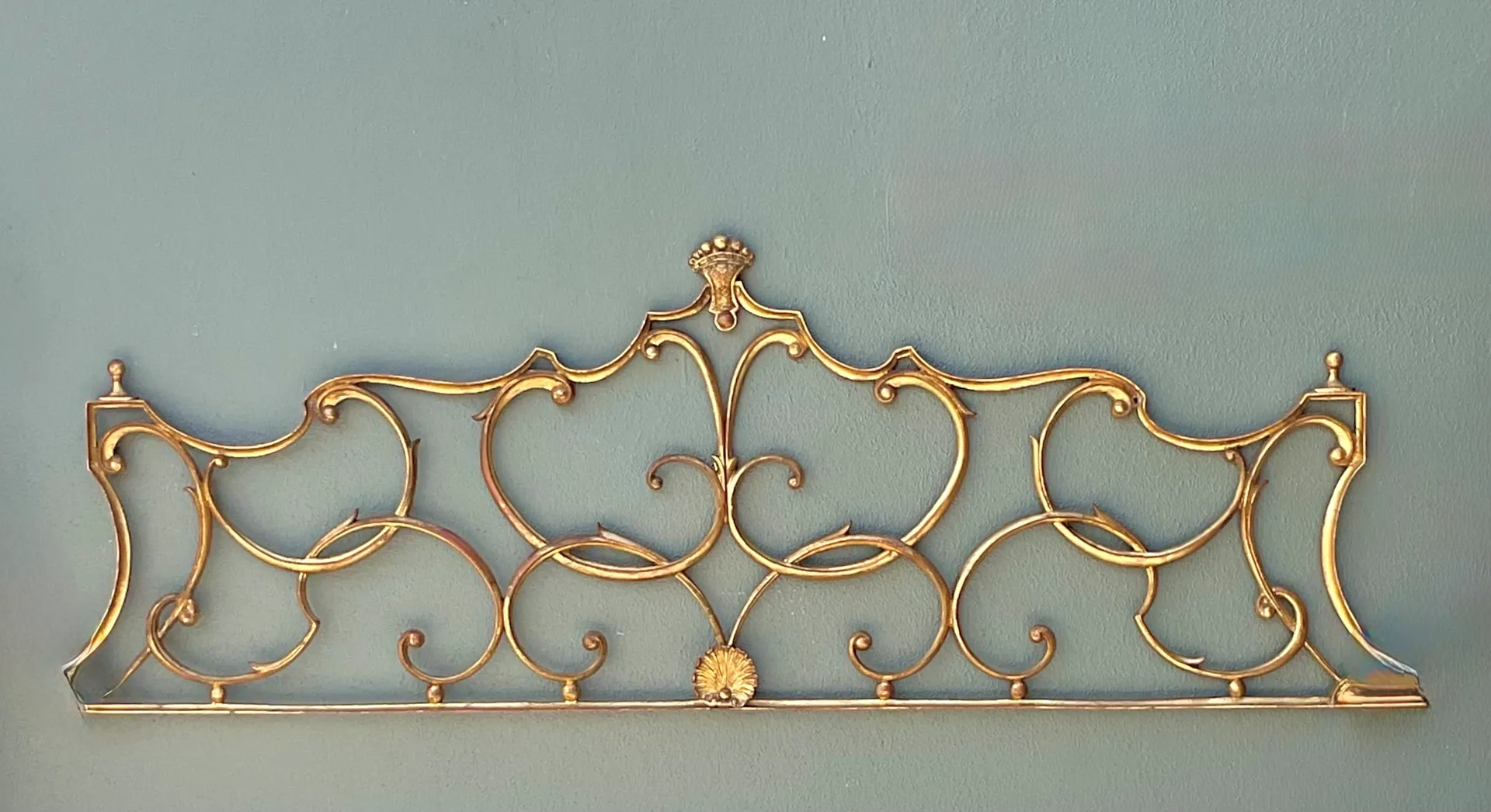 Vintage Italian Palladio Gilt King Scroll Headboard — additional photo 2