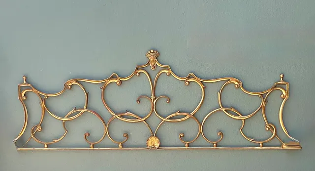 Vintage Italian Palladio Gilt King Scroll Headboard — additional photo 2