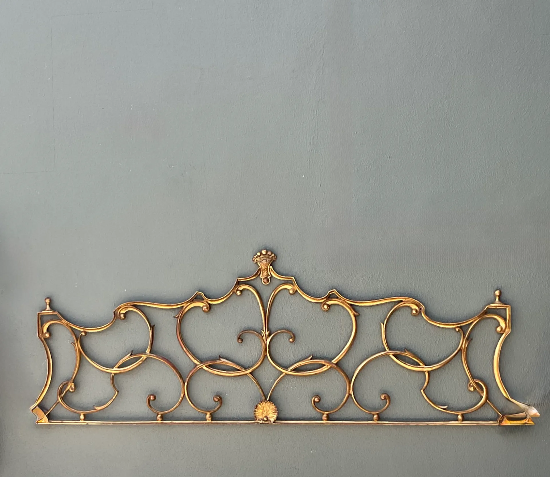 Vintage Italian Palladio Gilt King Scroll Headboard — additional photo 4