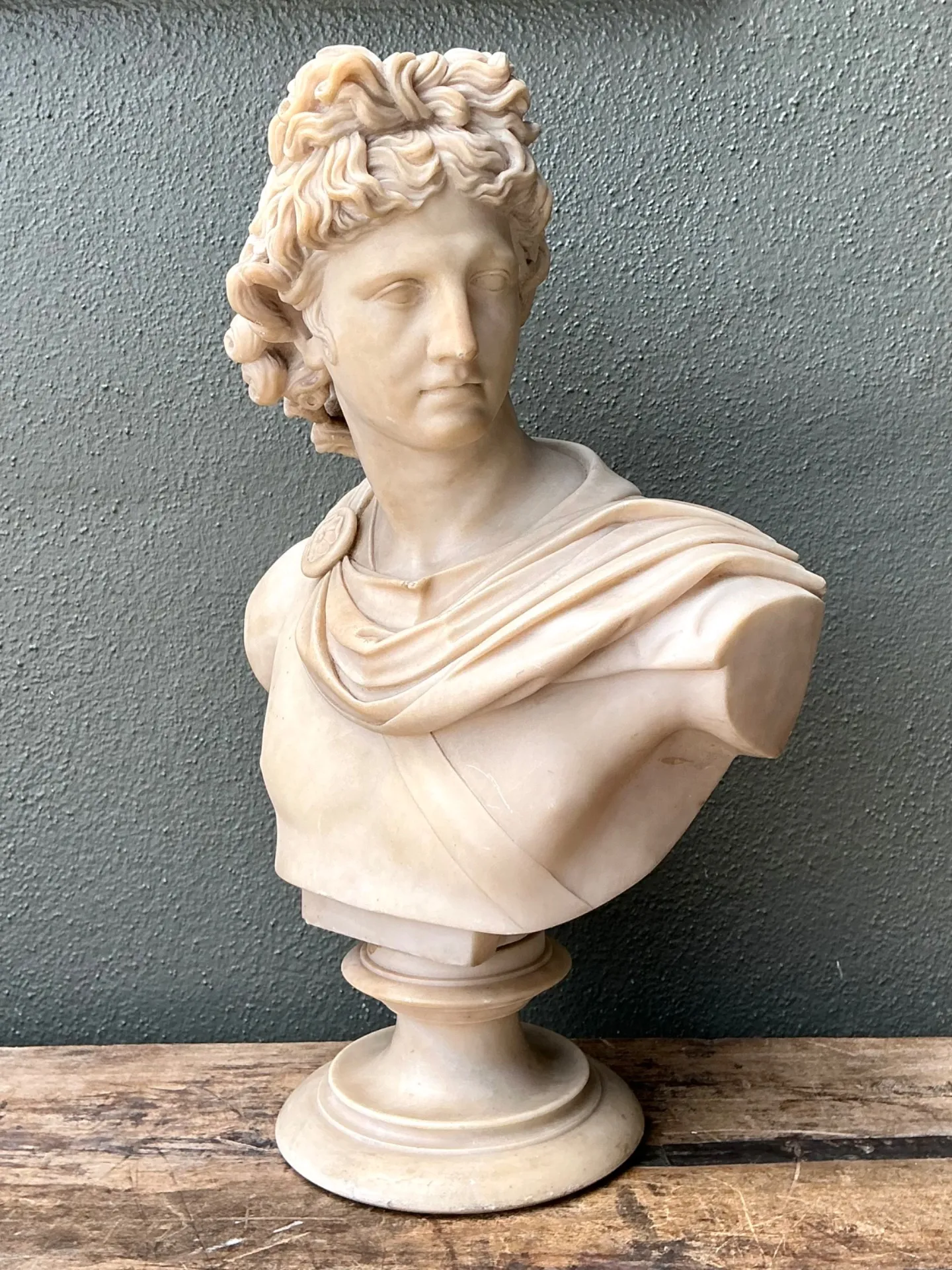 Vintage Grand Tour Alabaster Bust Of Apollo — additional photo 5