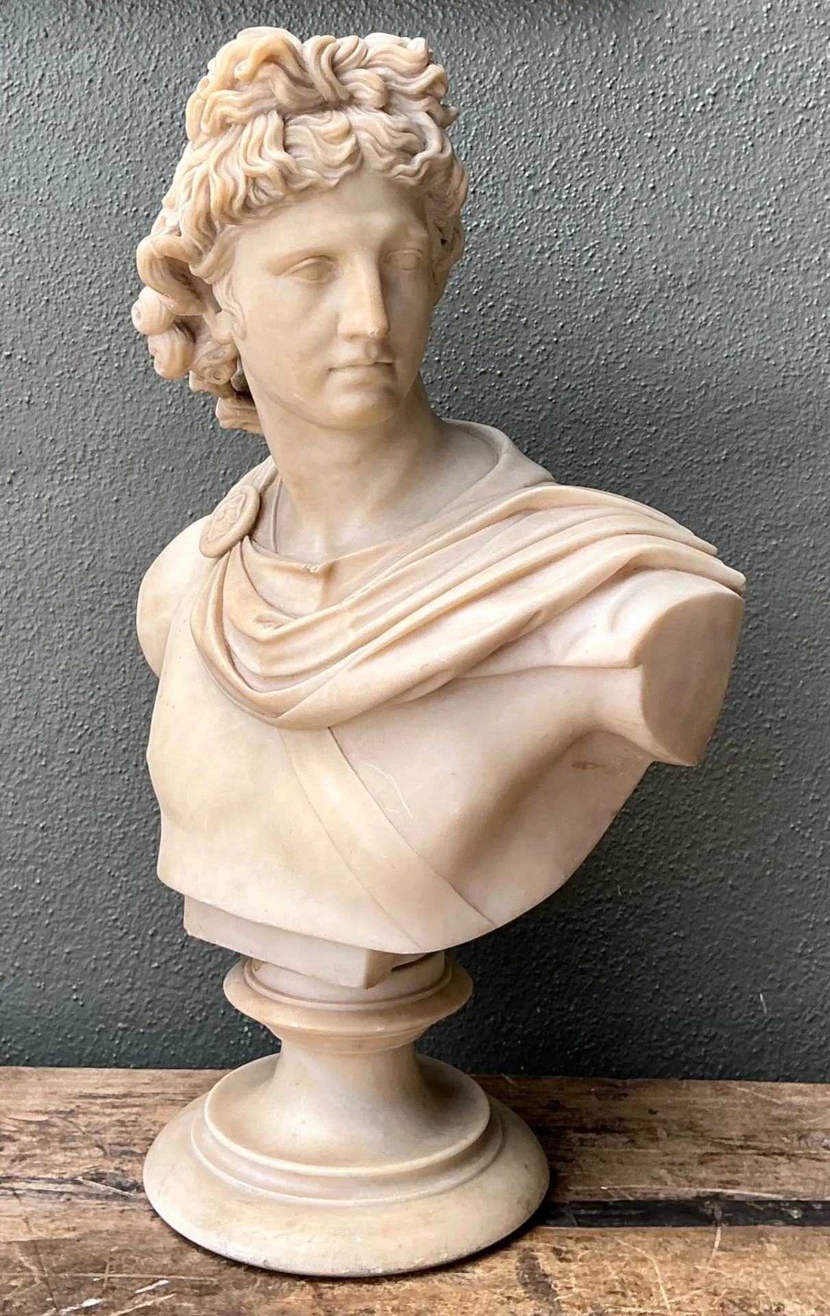Vintage Grand Tour Alabaster Bust Of Apollo — additional photo 4