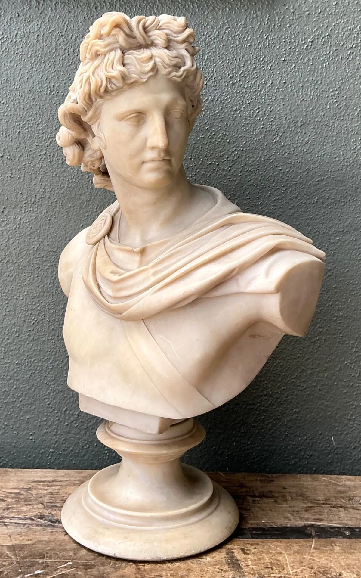Vintage Grand Tour Alabaster Bust Of Apollo — additional photo 4