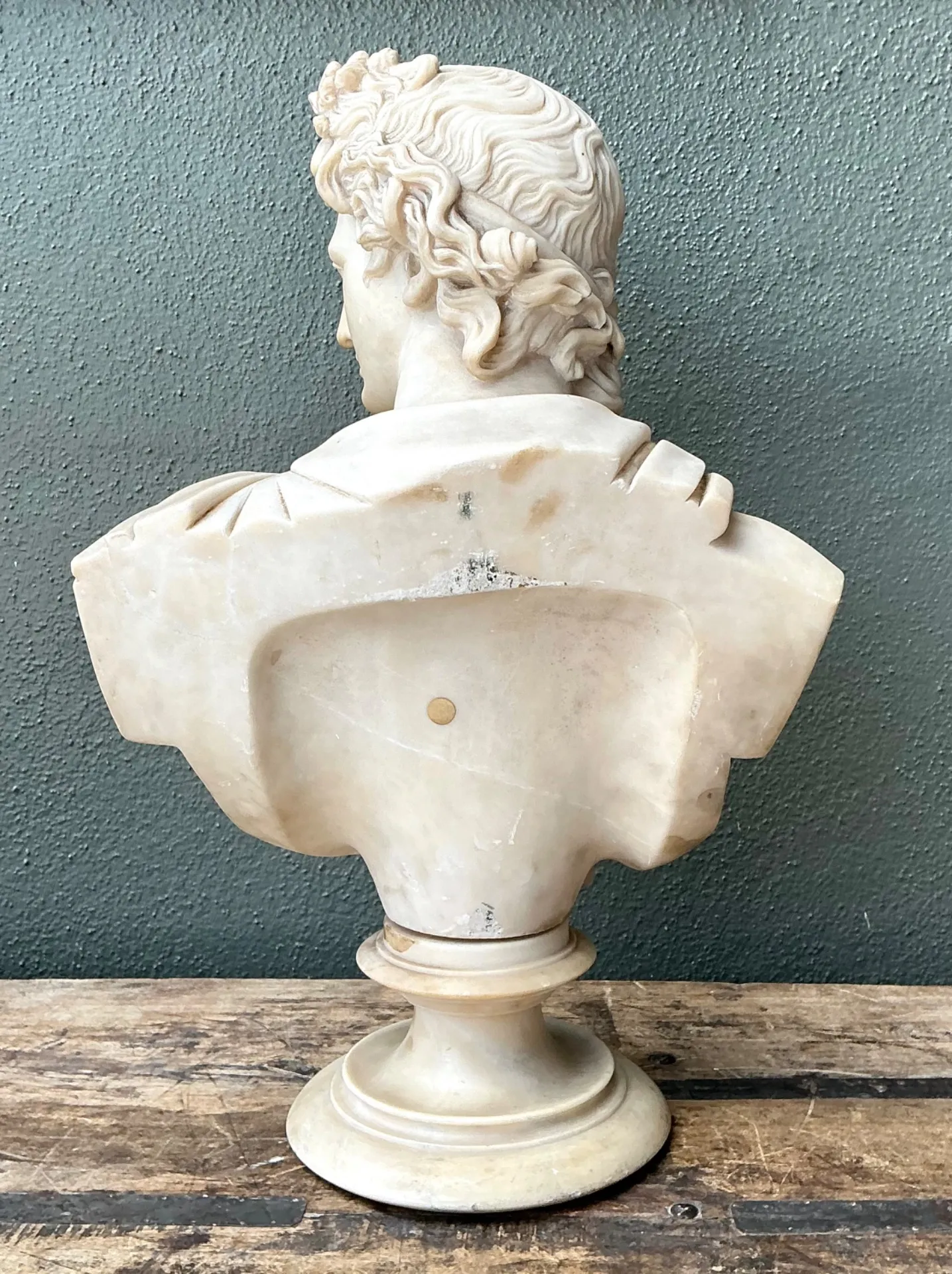 Vintage Grand Tour Alabaster Bust Of Apollo — additional photo 3