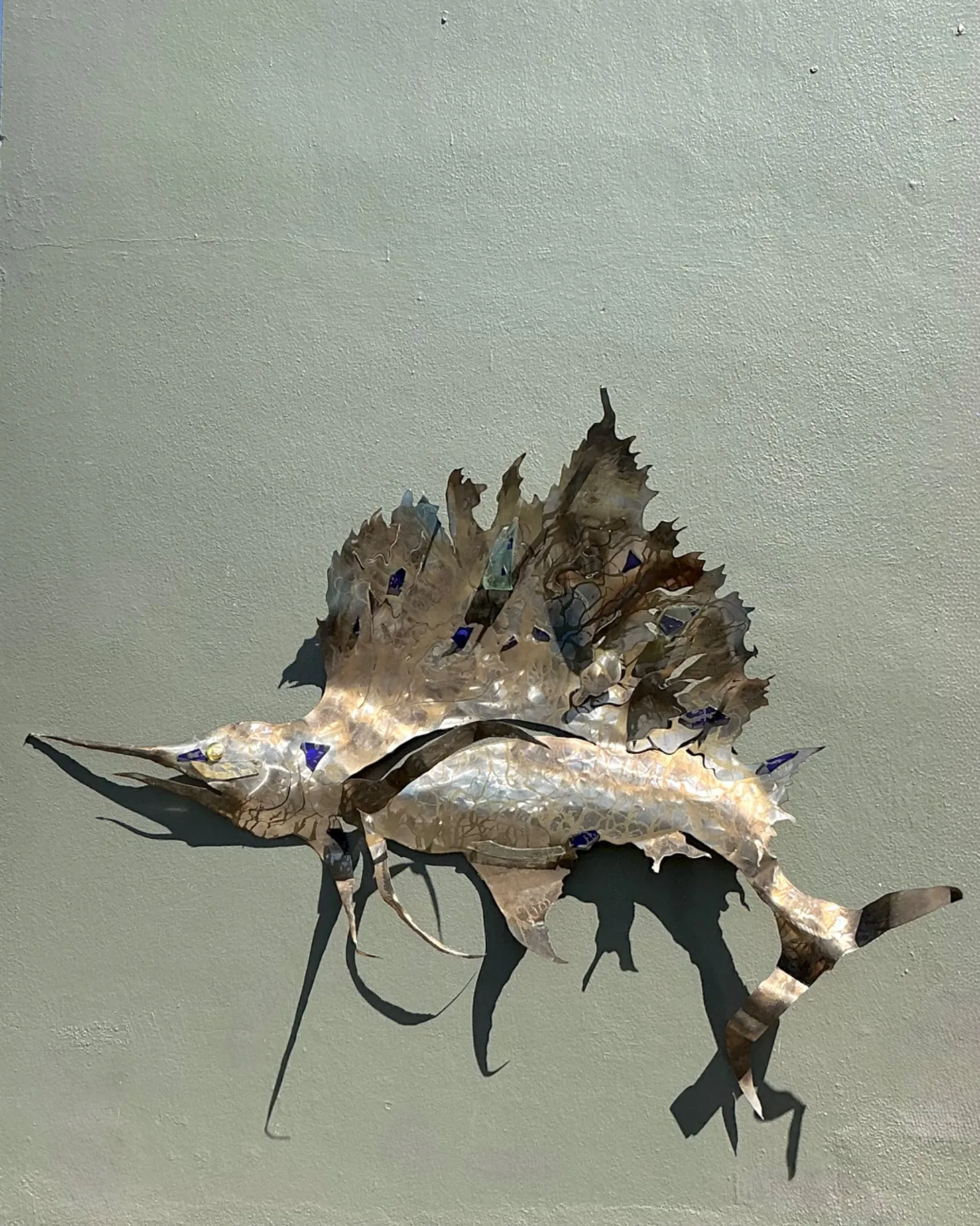 Vintage Metal Sailfish Wall Sculpture — additional photo 1